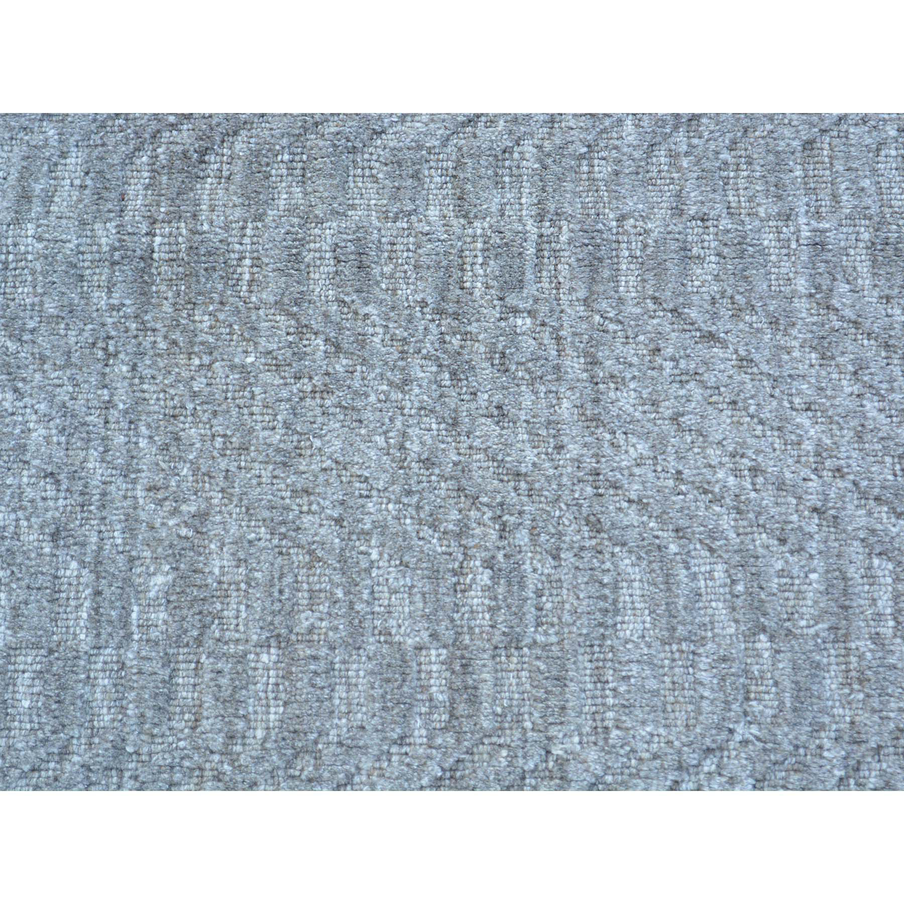 2'x3' Grey Tone on Tone Hand Loomed Wool and Silk Rug 
