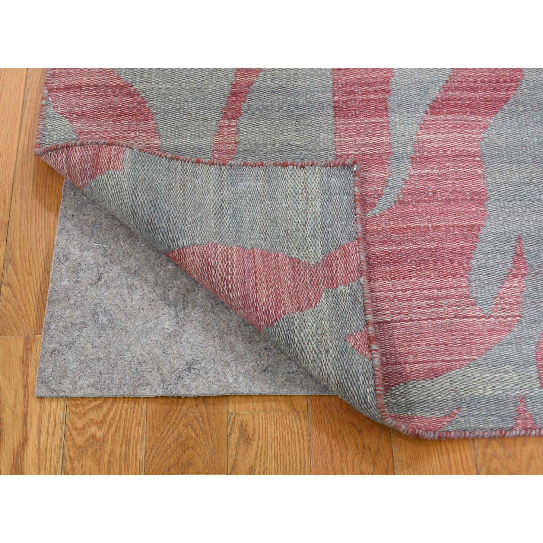 4'x6'2" Pure Wool Reversible Kilim Flat Weave Hand-Woven Oriental Rug 