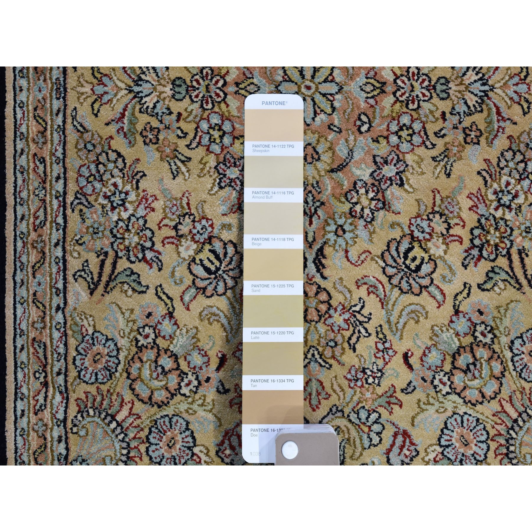 12'x17'4" Kashmir Pure Silk 576 KPSI Panel Design Mansion Size Hand Woven Oriental Rug 