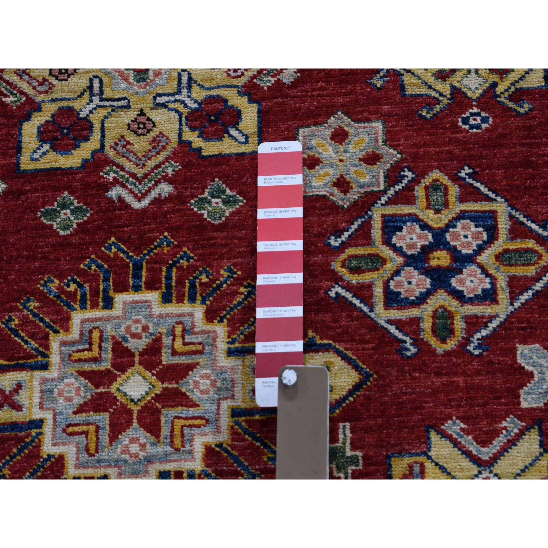 9'x12' Red Super Kazak Geometric Design Pure Wool Hand Woven Oriental Rug 