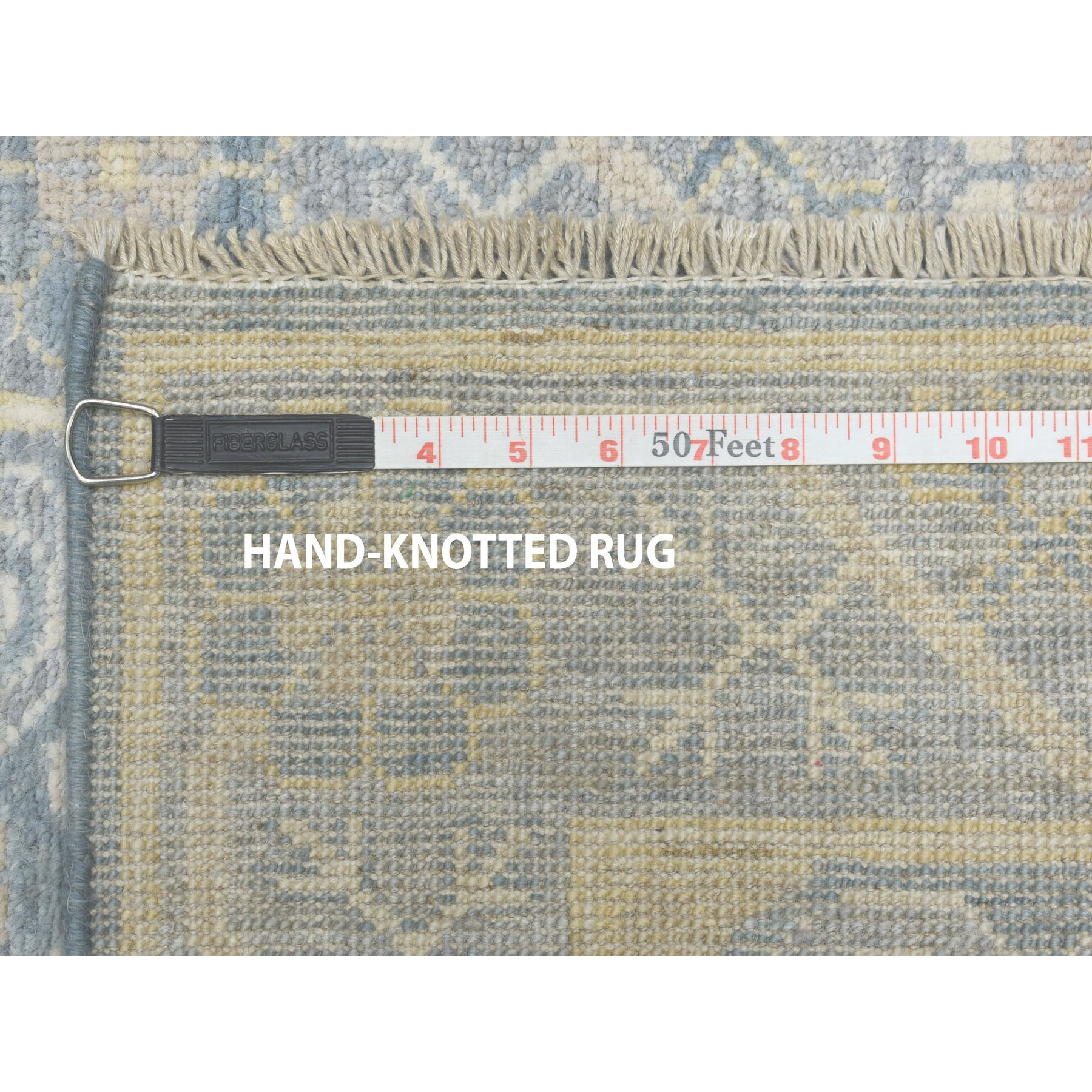 2'6"x9'8" White Wash Peshawar Pure Wool Hand Woven Runner Oriental Rug 