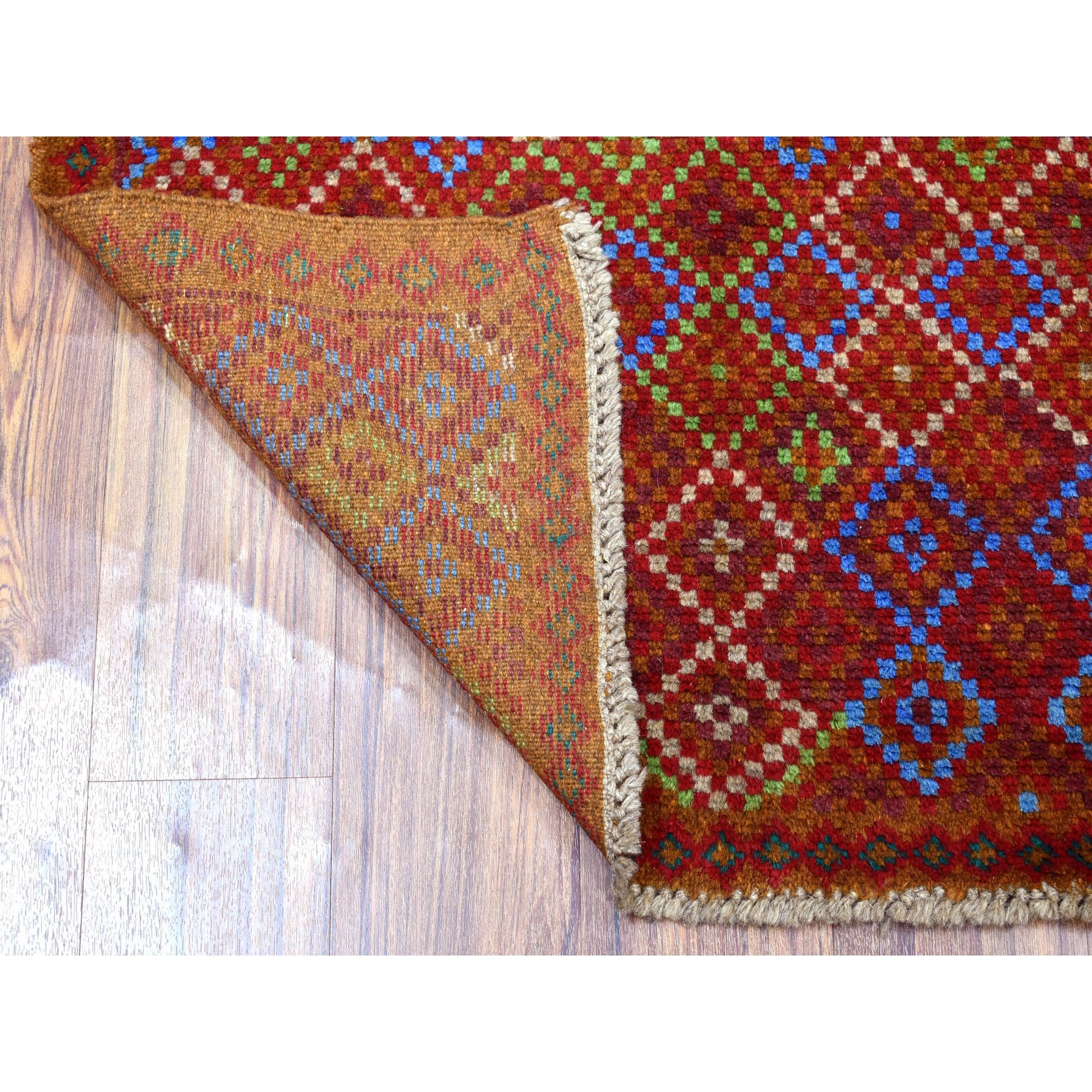 3'5"x5' Brown Tribal Design Colorful Afghan Baluch Hand Woven Pure Wool Oriental Rug 