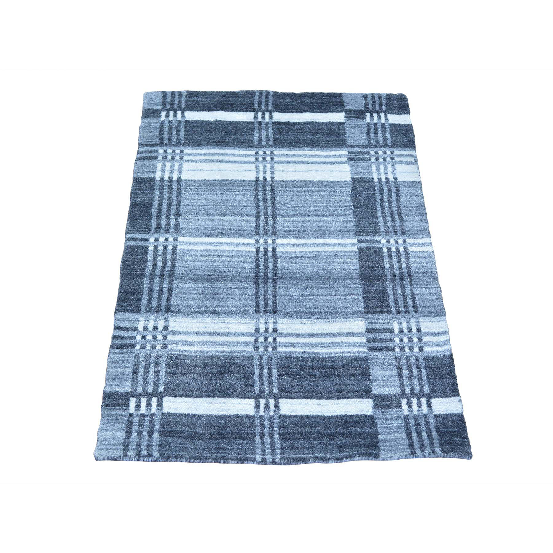 2' x 3' Geometric Design Hand Made Modern 100 Percent Wool Oriental Rug 
