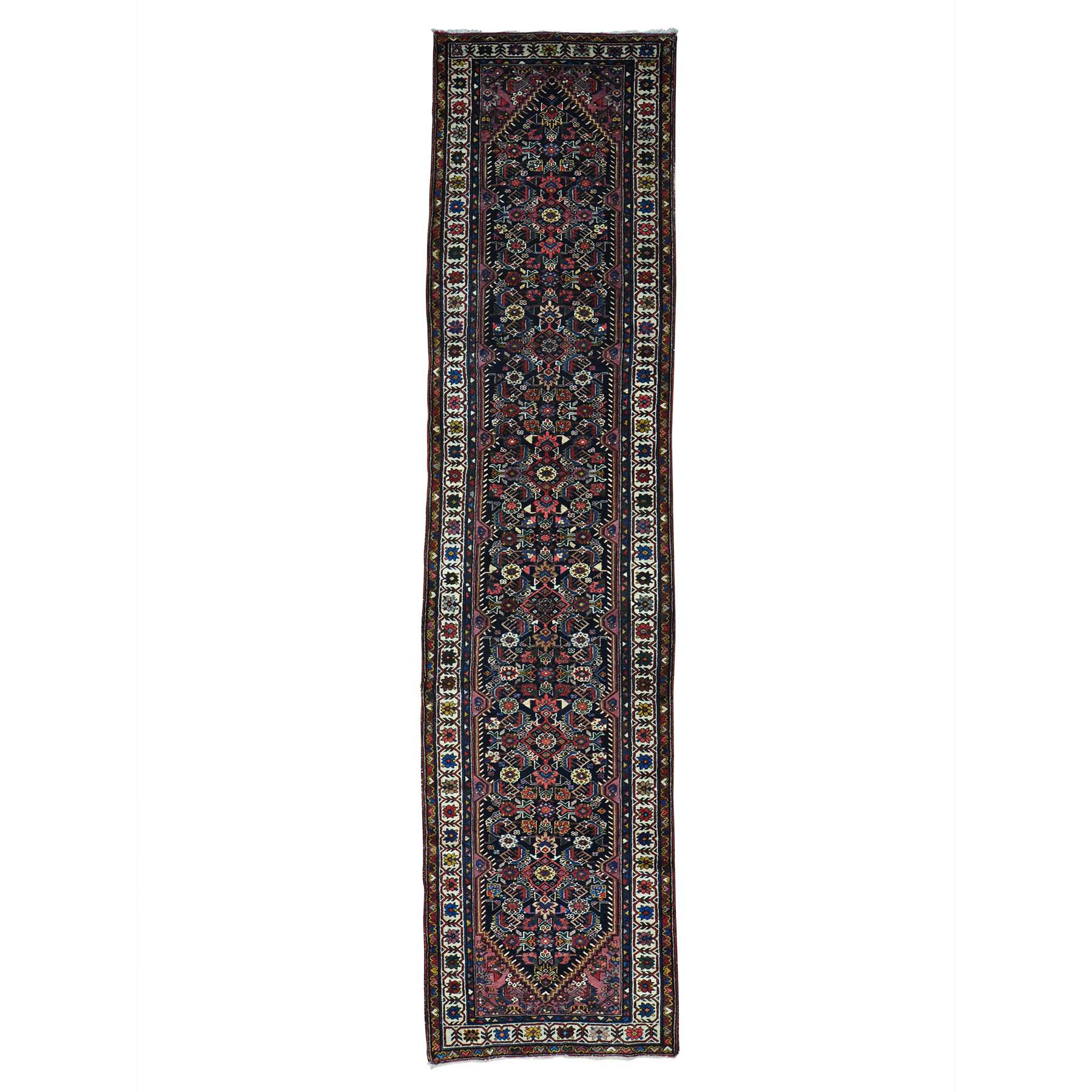 3'1"x12'9" Antique Persian Bakhtiari Exc Cond Runner Oriental Rug 