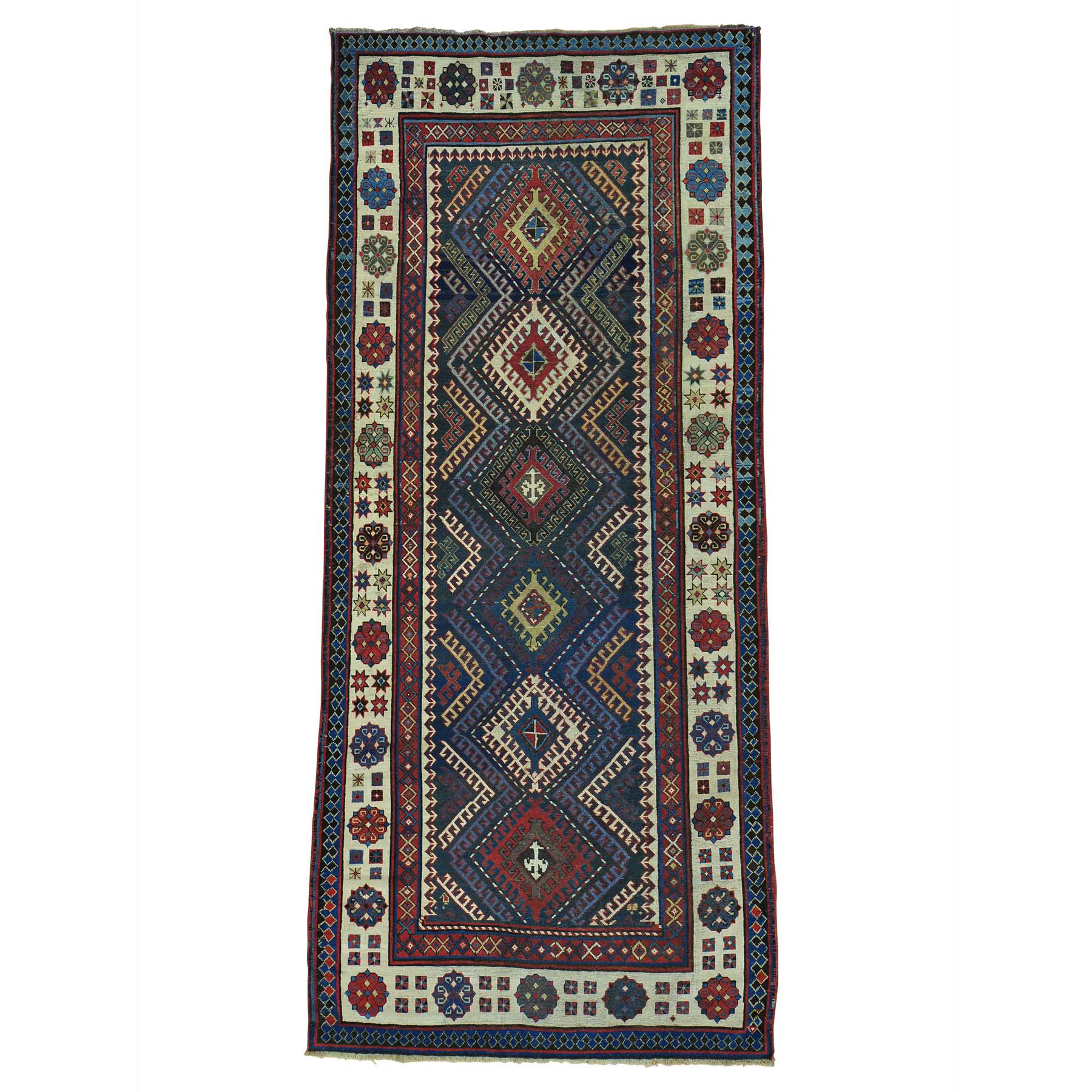 4'x9' Antique Caucasian Talesh Exc Cond Wide Runner Hand Woven Rug 