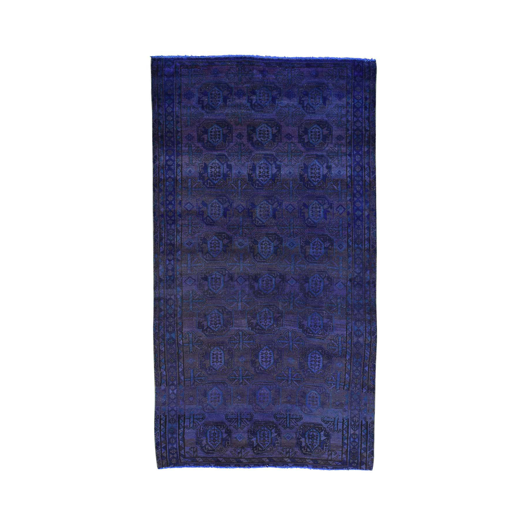 4'9"x8'9" Overdyed Persian Bakhtiar Vintage Wide Runner Hand Woven Rug 