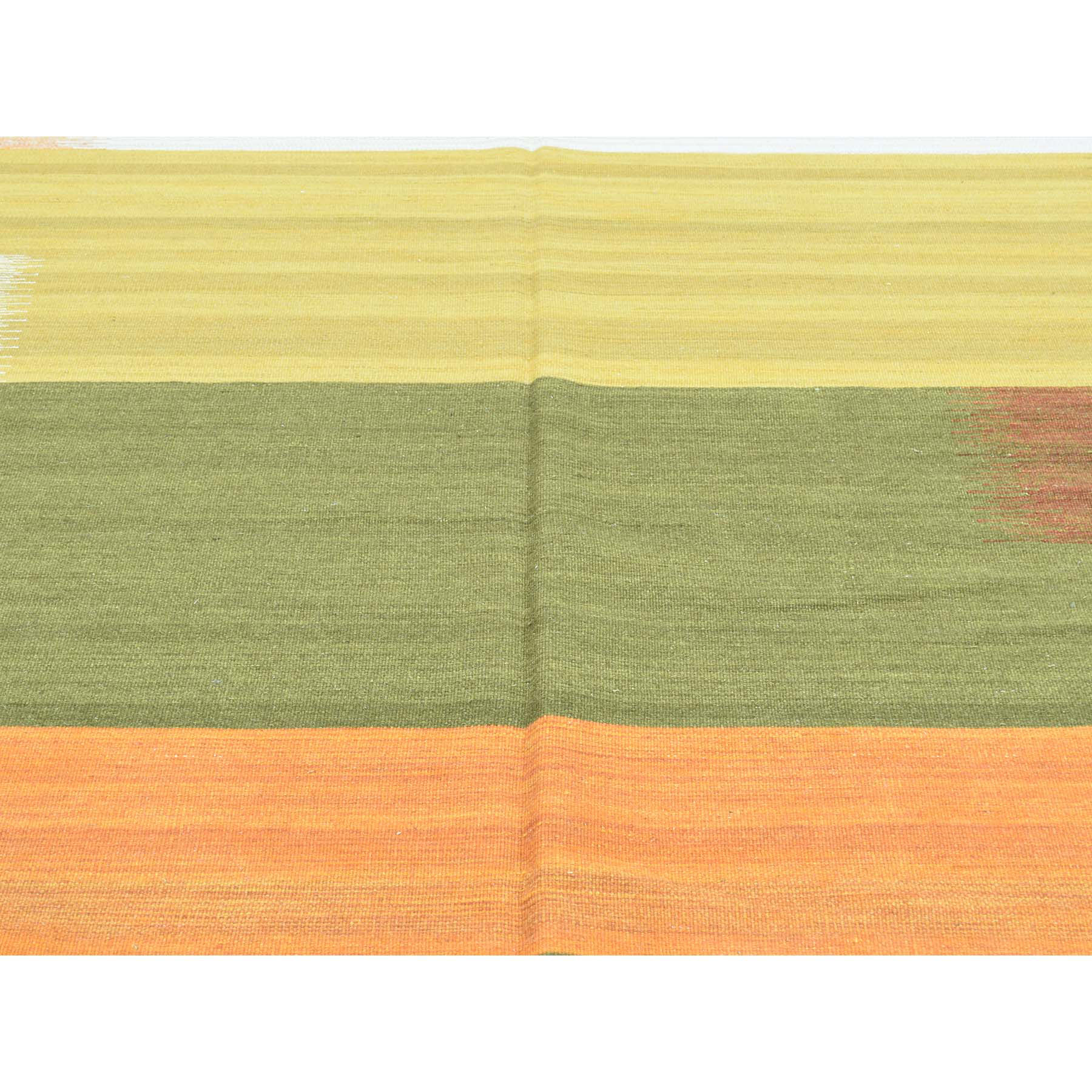 10'x14'3" Hand-Woven Flat Weave Colorful Durie Kilim Pure Wool Carpet 