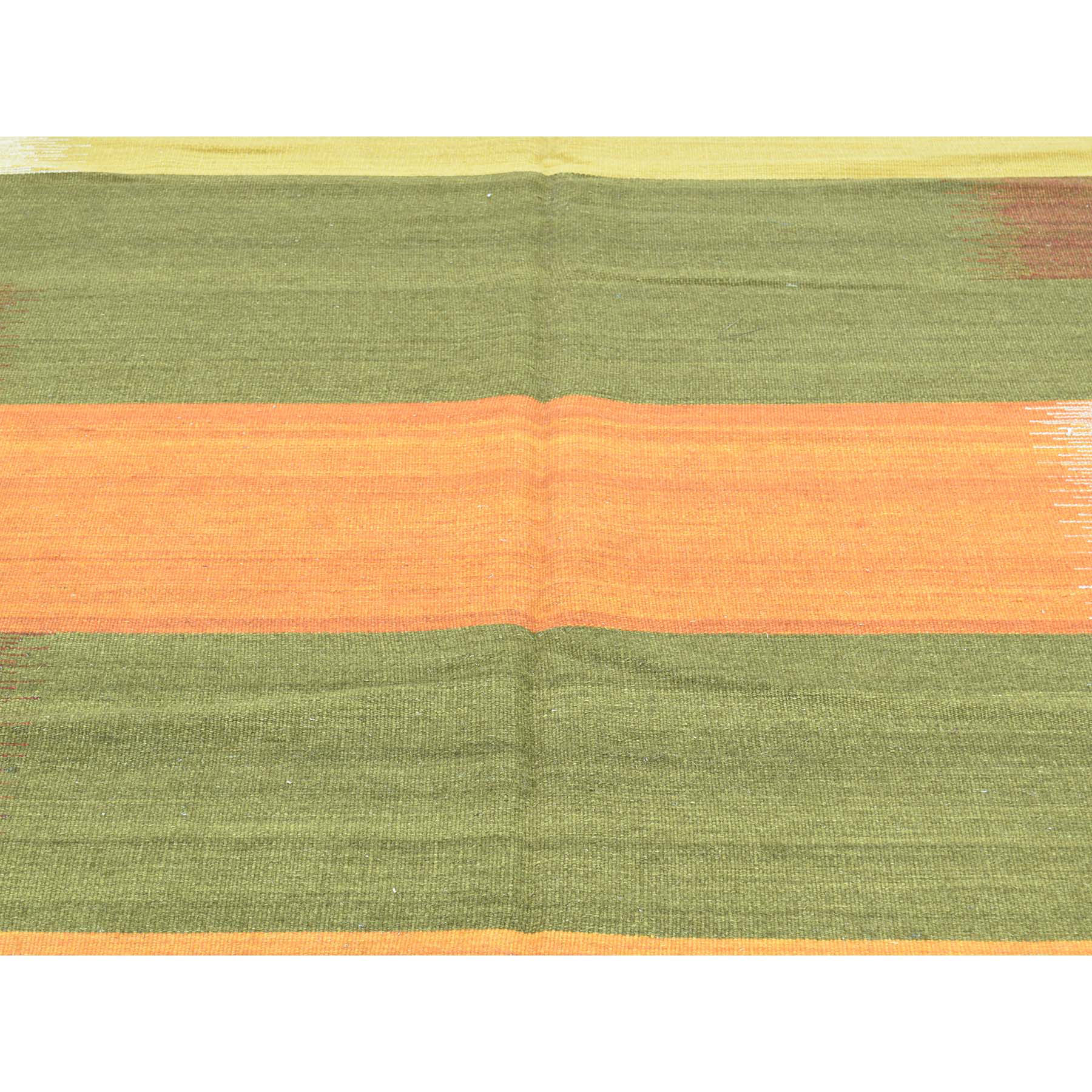 9'1"x12'6" Hand-Woven Durie Kilim Pure Wool Flat Weave Colorful Rug 