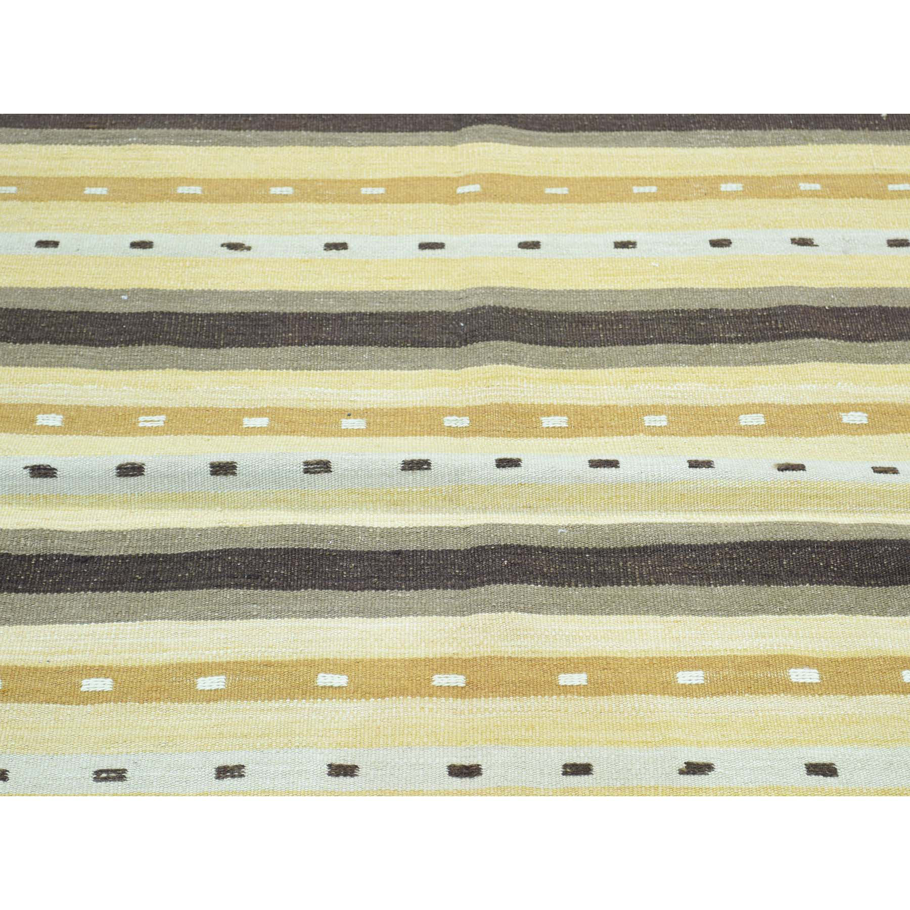 3'1"x5'2" Flat Weave Hand-Woven Reversible Striped Qashqai Kilim Rug 