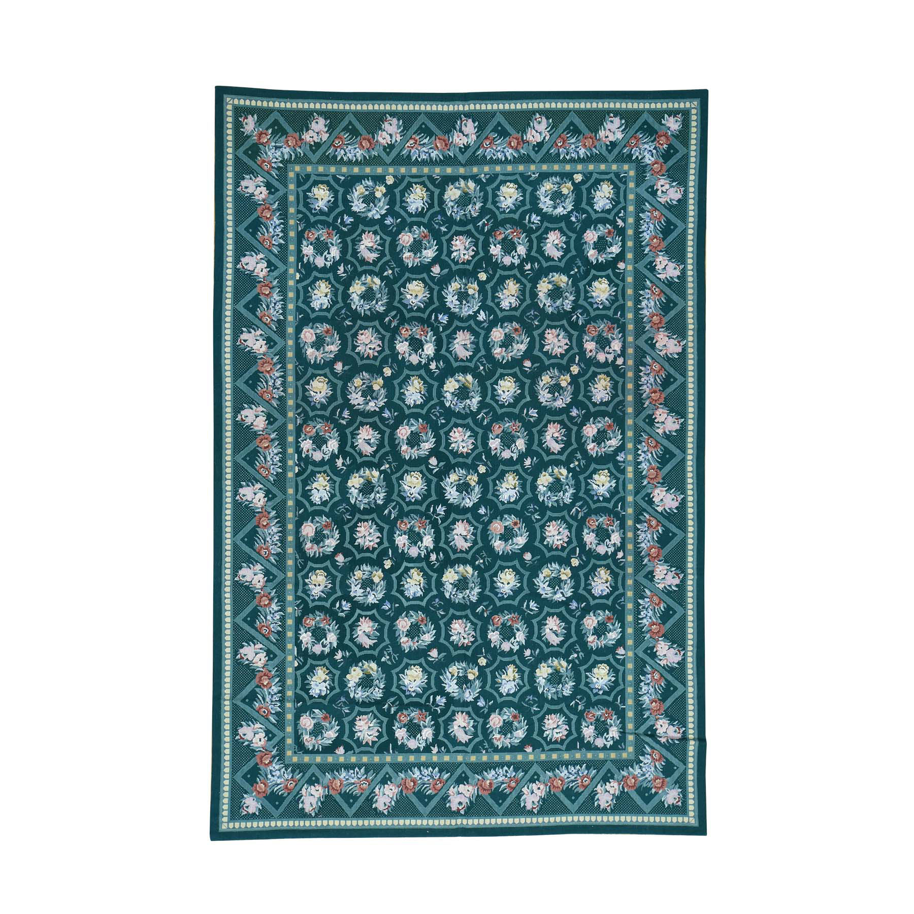 6'1"x9'2" Needlepoint Flat Weave Pure Wool Hand-Woven Oriental Rug 