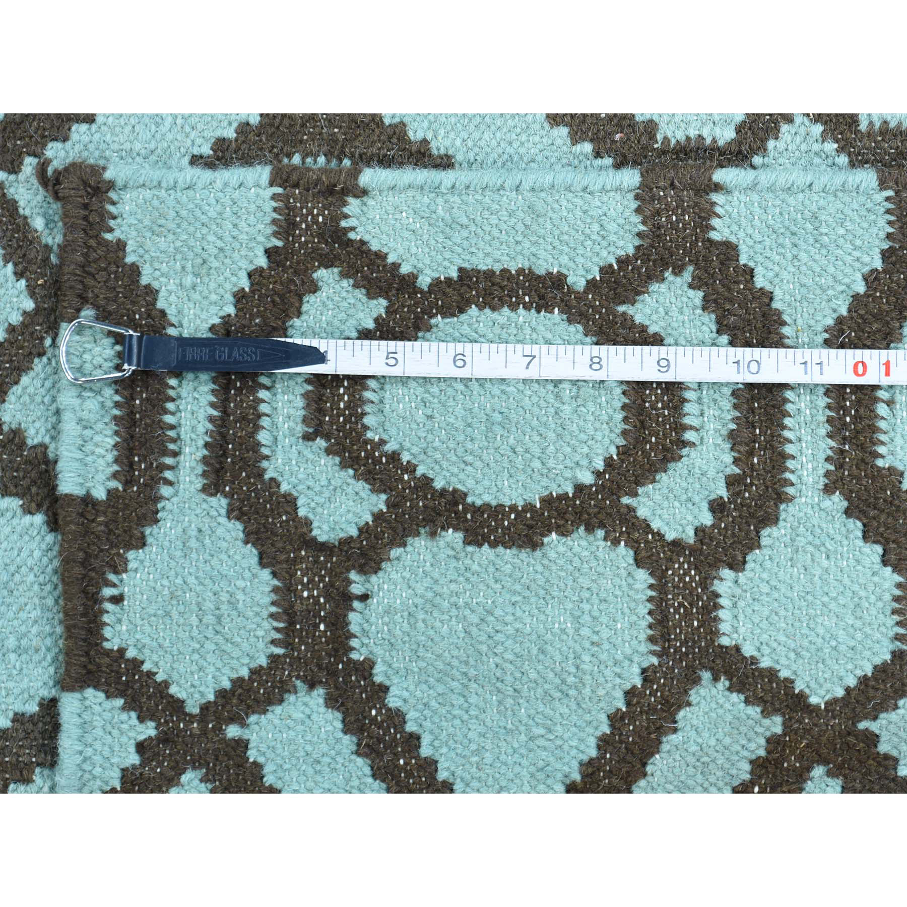 9'3"x12' Light Green Reversible Kilim Flat Weave Hand-Woven Oriental Rug 