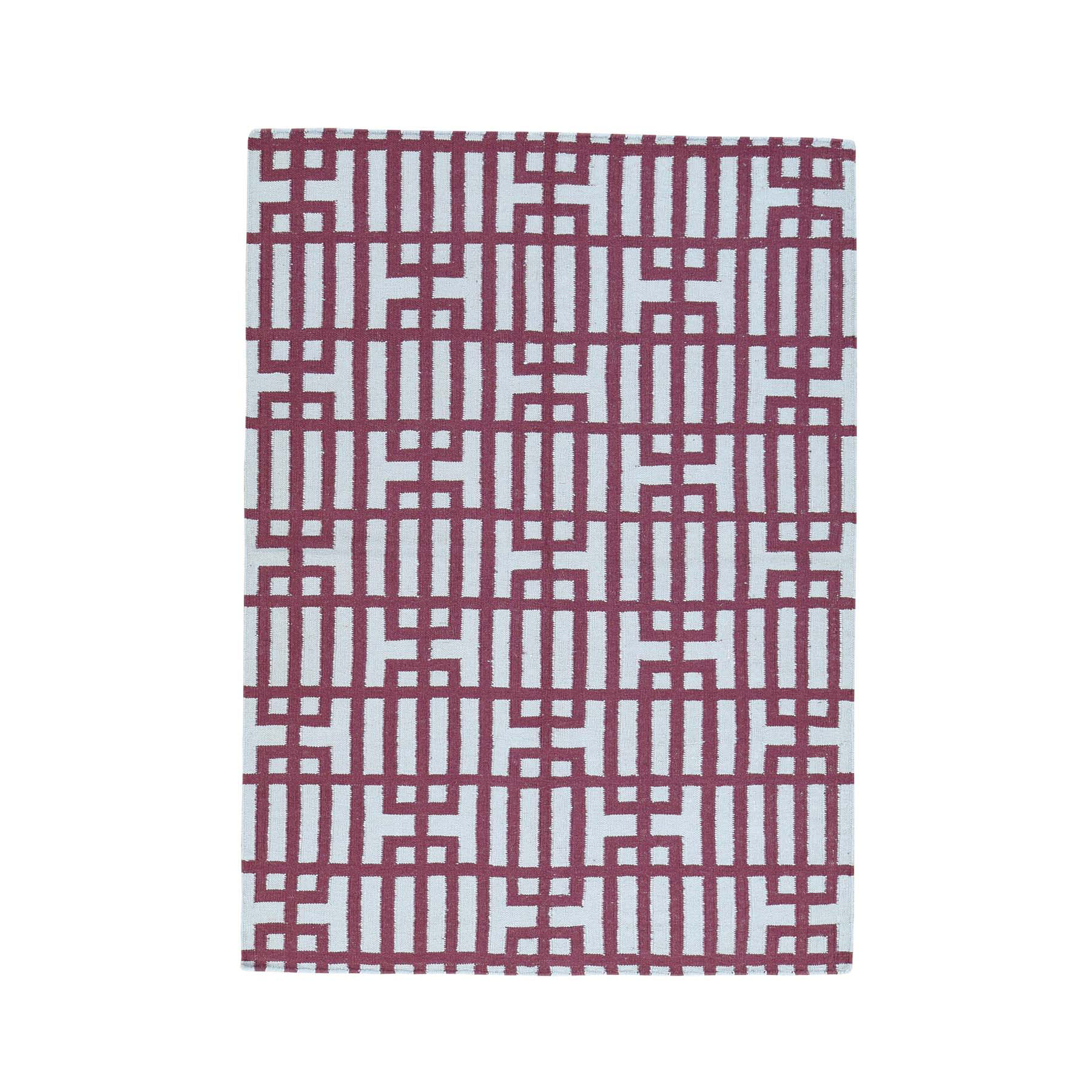 4'4"x6' Hand-Woven Reversible Kilim Flat Weave Pure Wool Carpet 