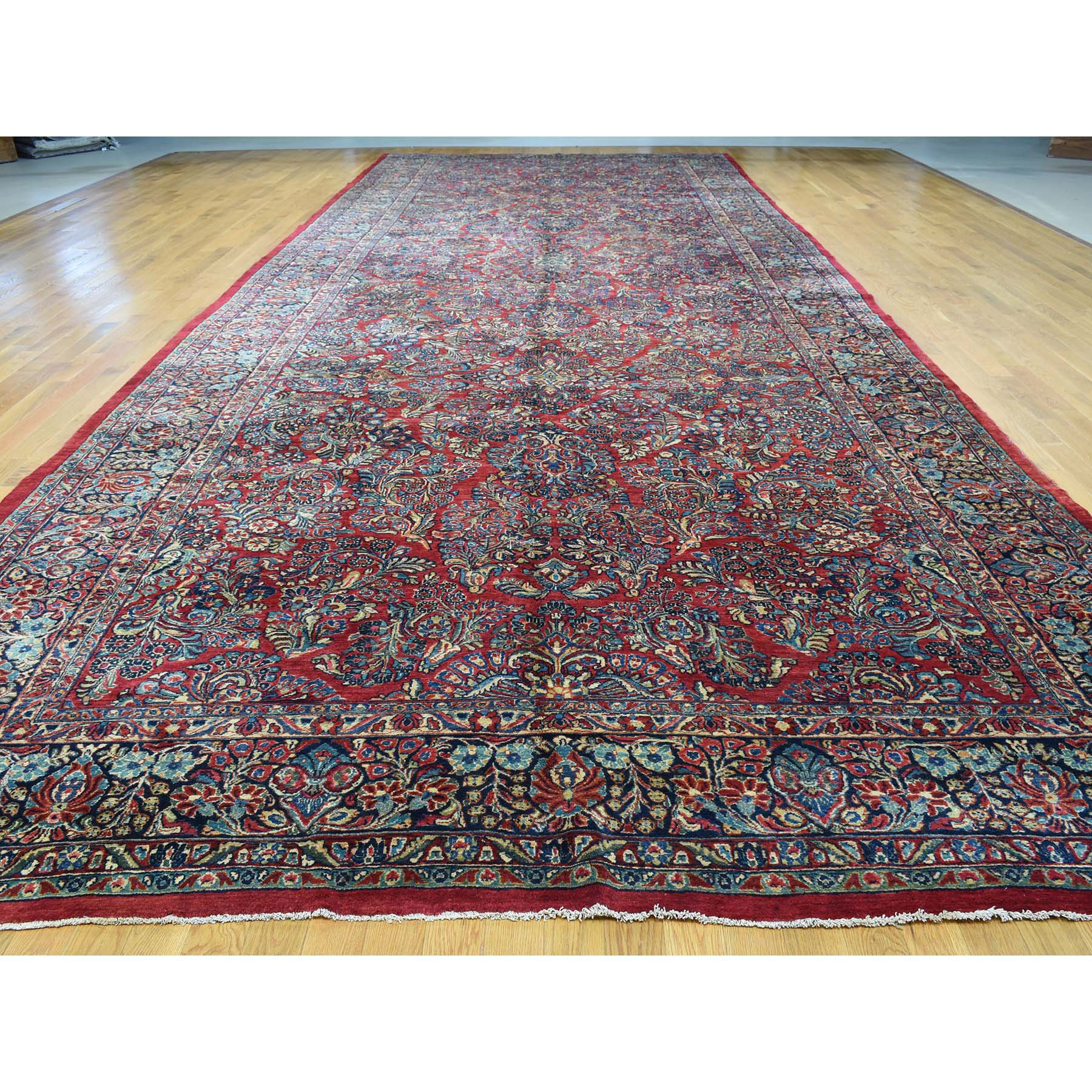 9'x25'7" Hand Woven Antique Persian Sarouk Gallery Size Exc Cond Rug 