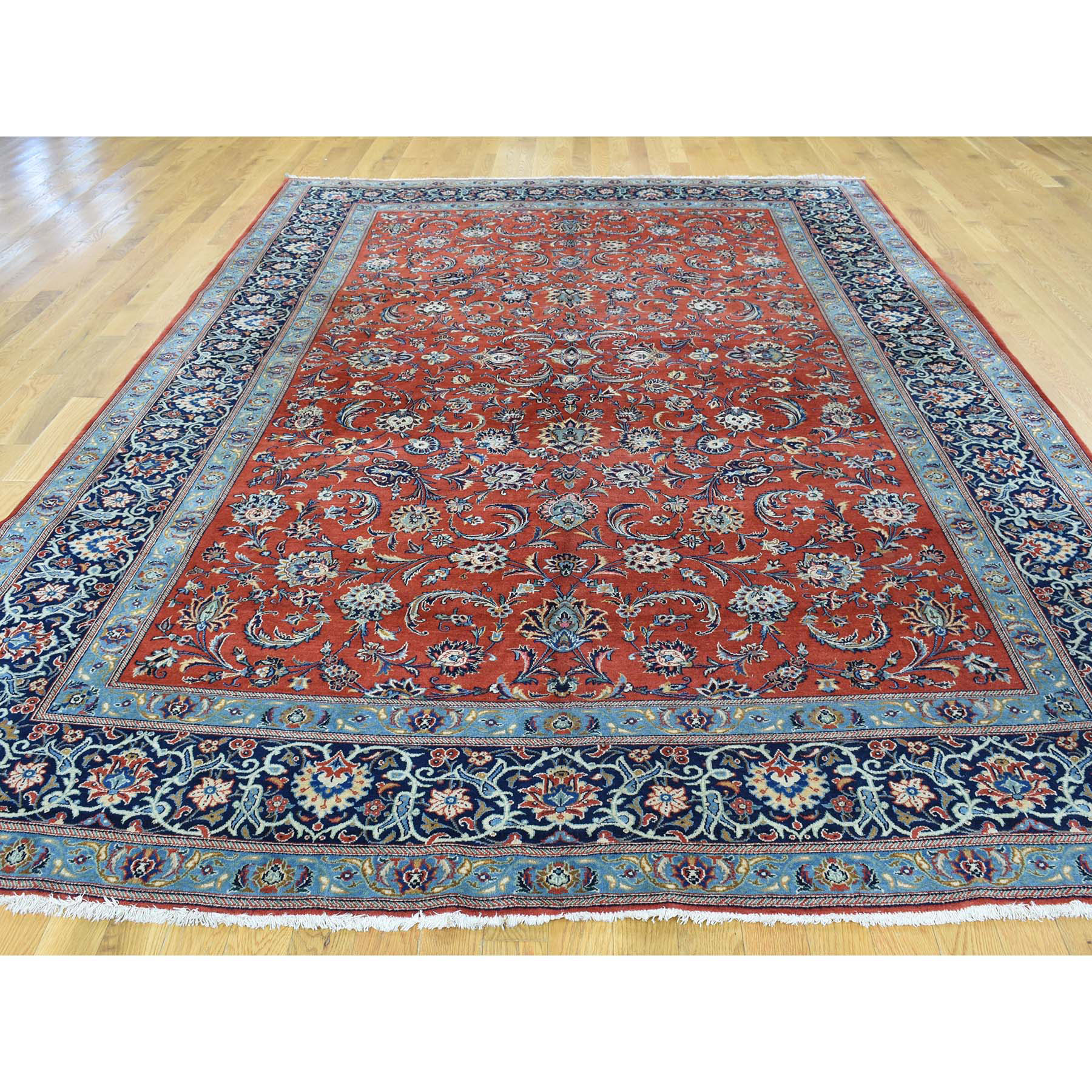 7'10"x11' Hand Woven Antique Persian Kashan Full Pile Oriental Rug 