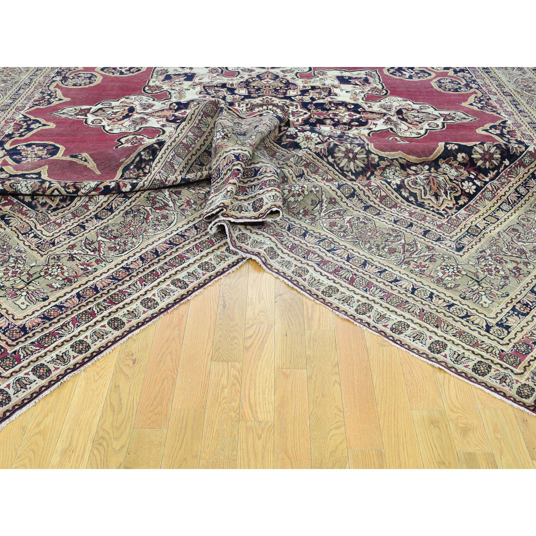 11'9"x15'7" Antique Persian Lavar Kerman Good Cond Oversize Oriental Rug 