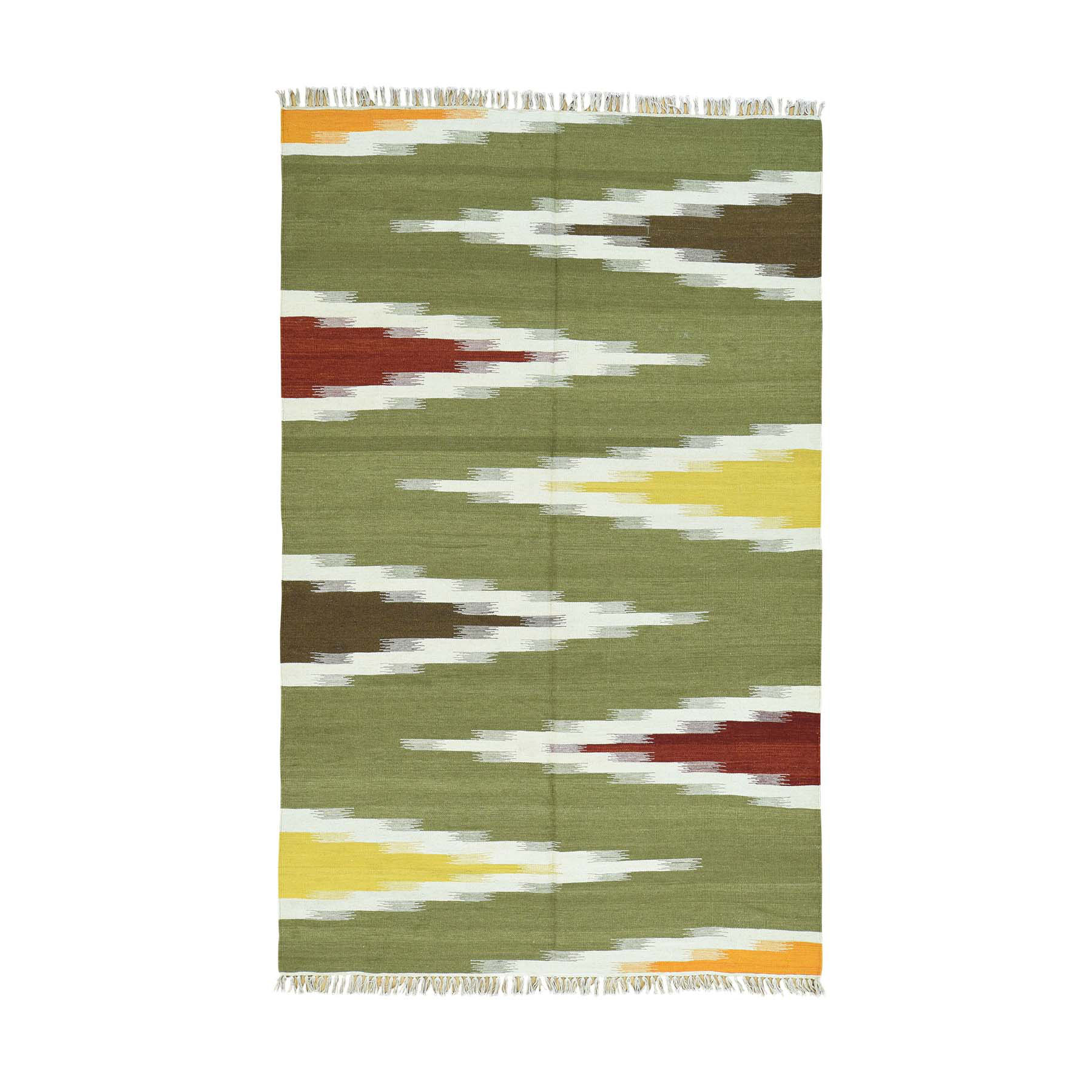 5'1"x8'1" Flat Weave Reversible Kilim Pure Wool Hand-Woven Colorful Rug 