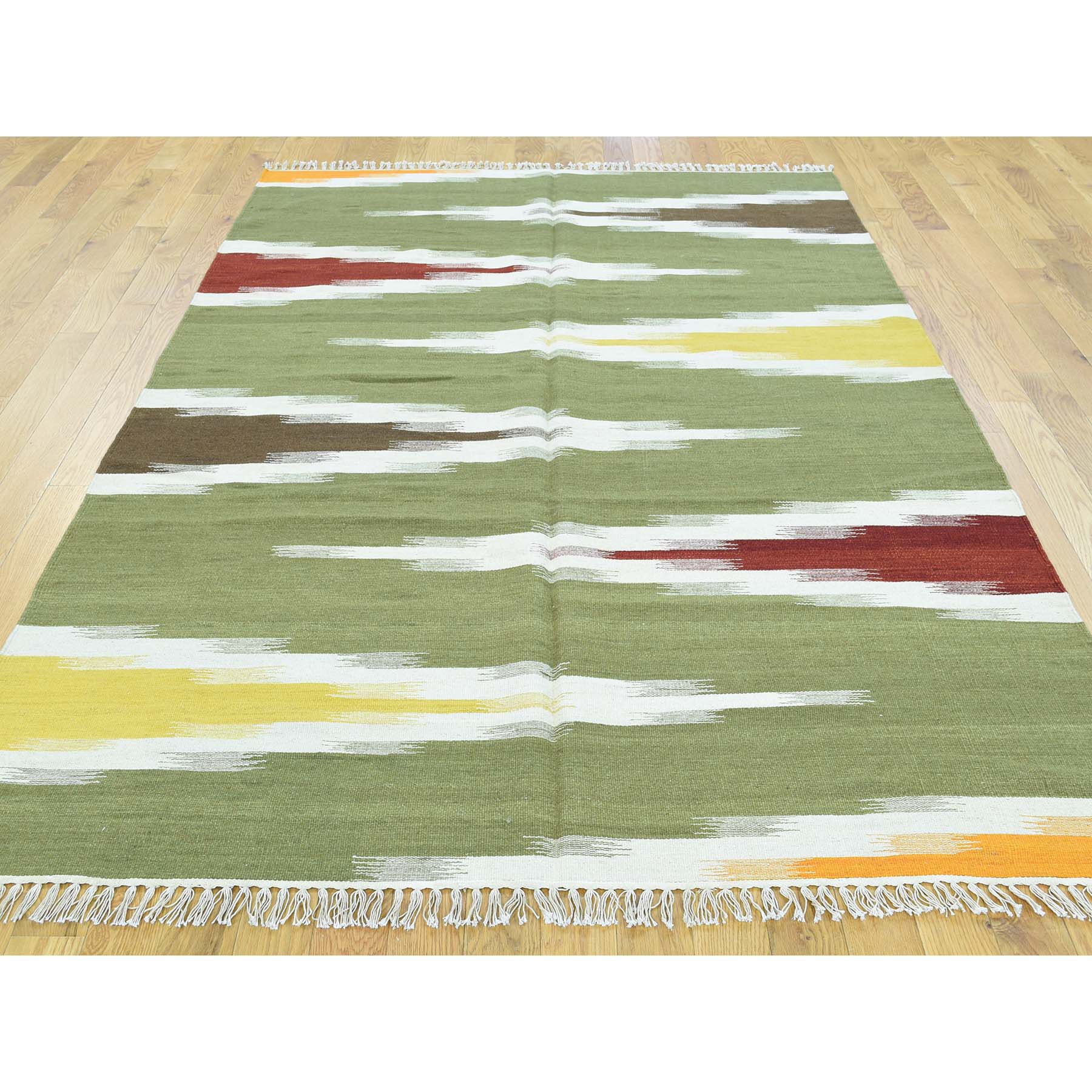 5'1"x8'1" Flat Weave Reversible Kilim Pure Wool Hand-Woven Colorful Rug 