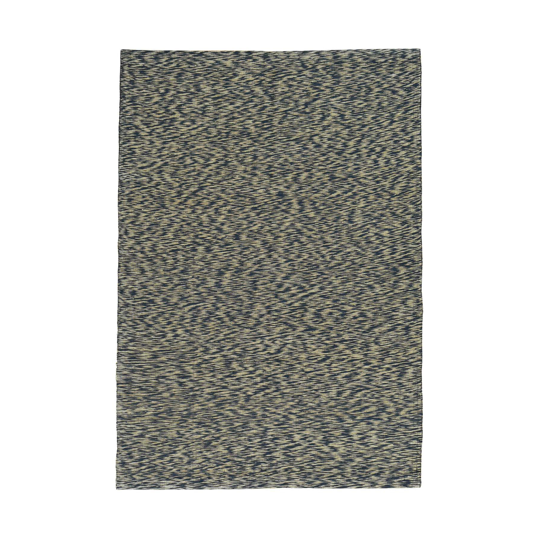 4'6"x6'6" On Clearance Pure Wool Leather Chain Stitch Modern Hand-Woven Oriental Rug 