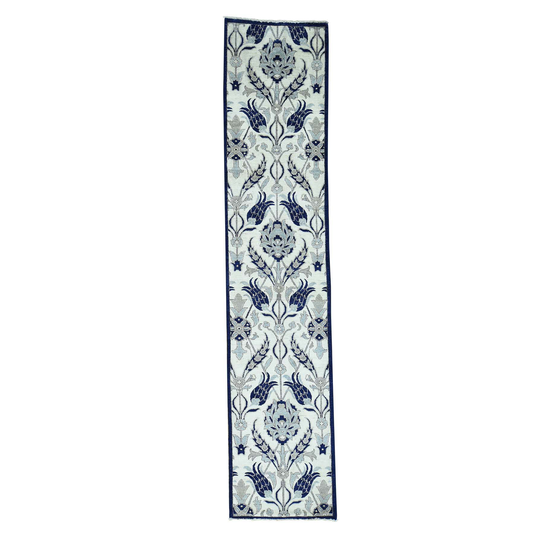 2'7"x12'1" On Clearance Hand Woven Arts And Crafts William Morris Design Runner Rug 