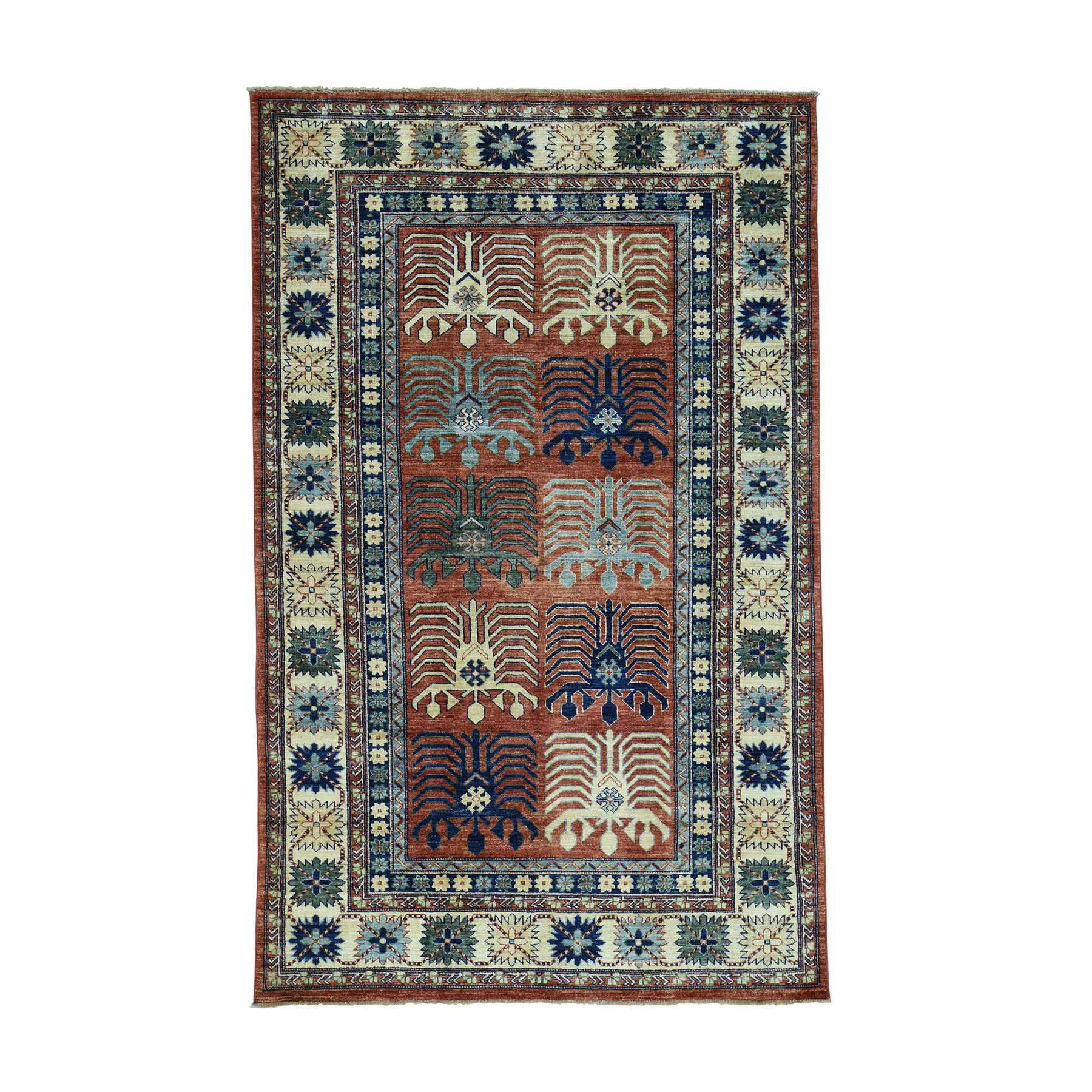 5'1"x8'2" On Clearance Hand Woven Turkoman Ersari 100 Percent Wool Oriental Carpet 