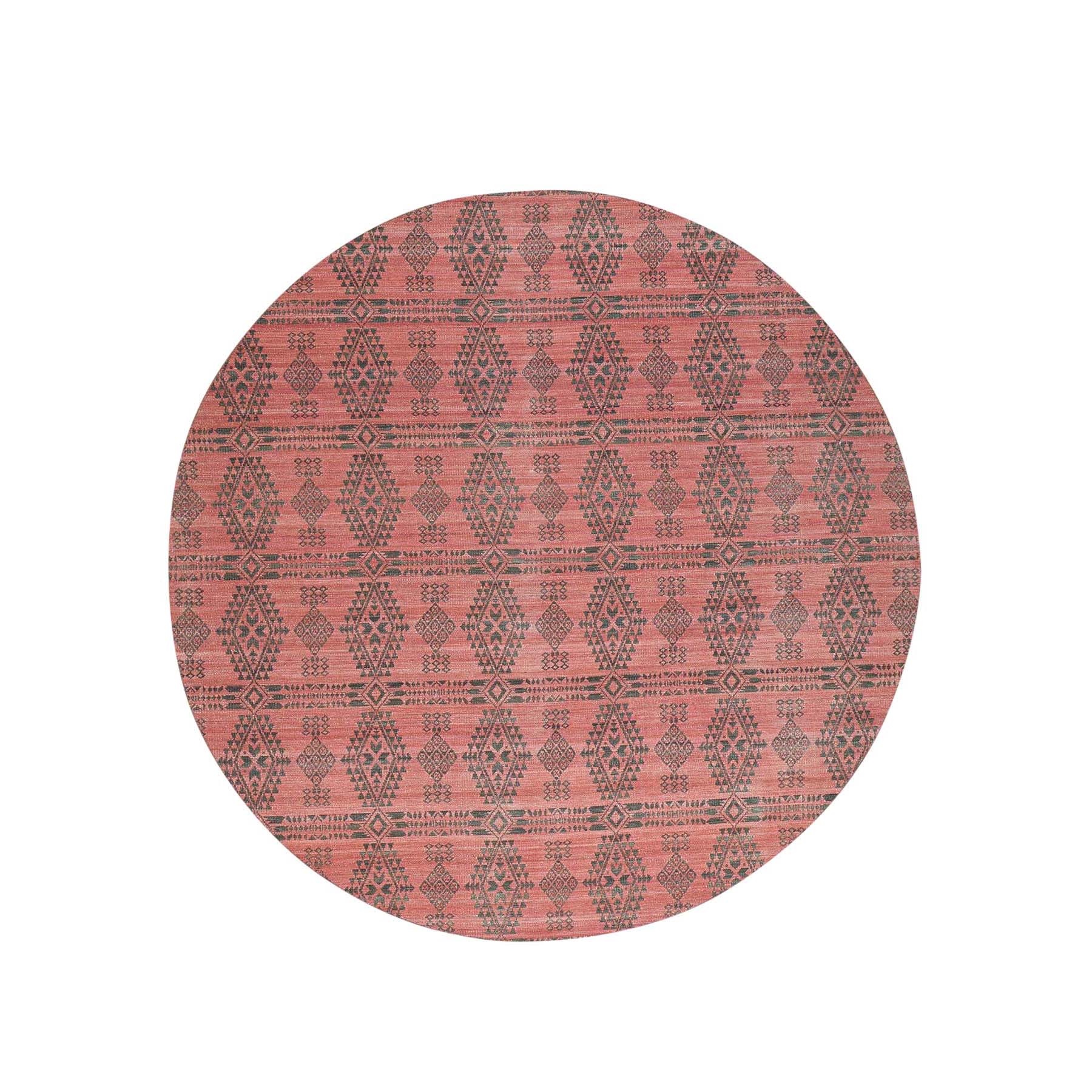 10'x10' Hand-Woven Reversible Kilim Flat Weave Round Oriental Rug 