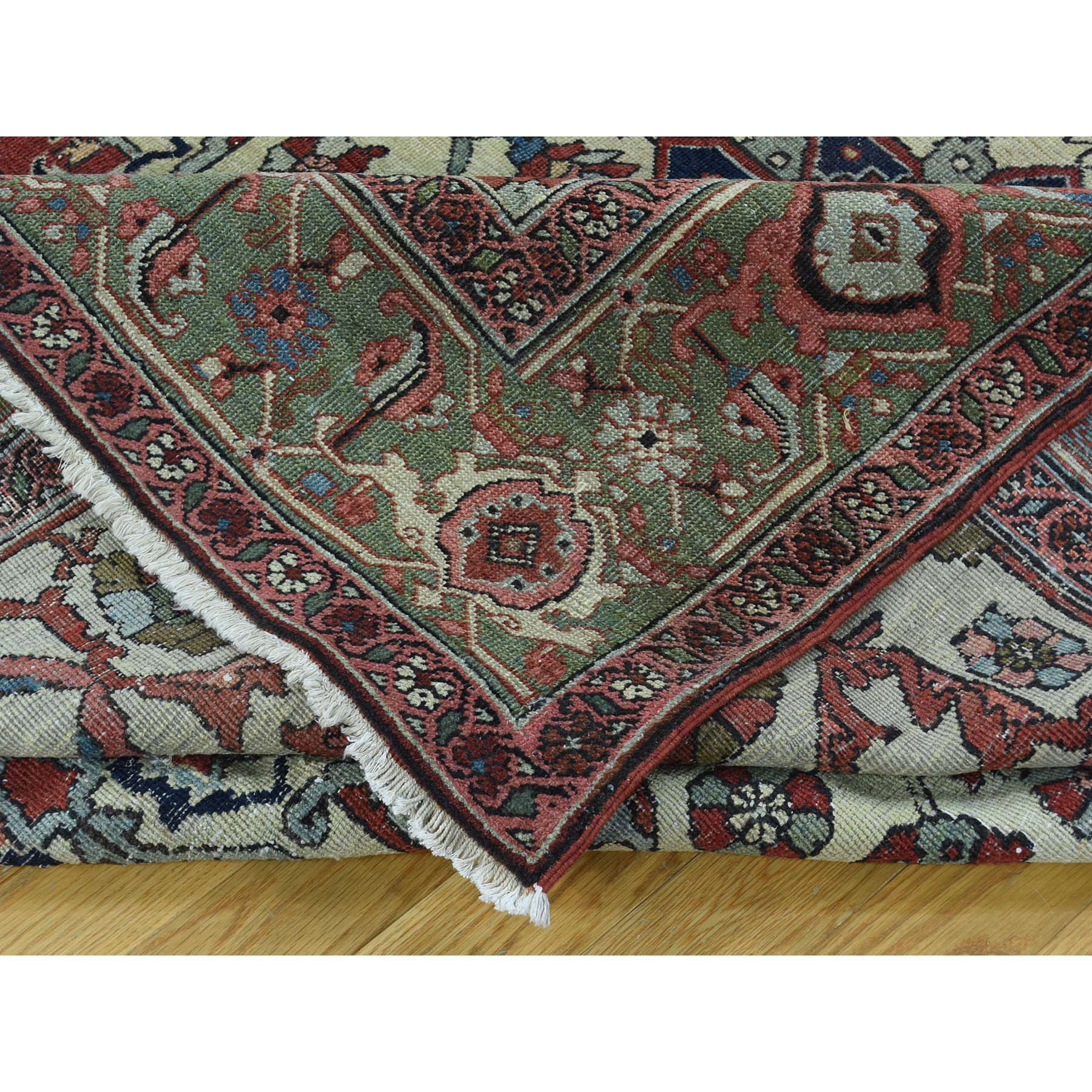 9'x11'3" Hand Woven Antique Persian Serapi Open Field Oriental Rug 