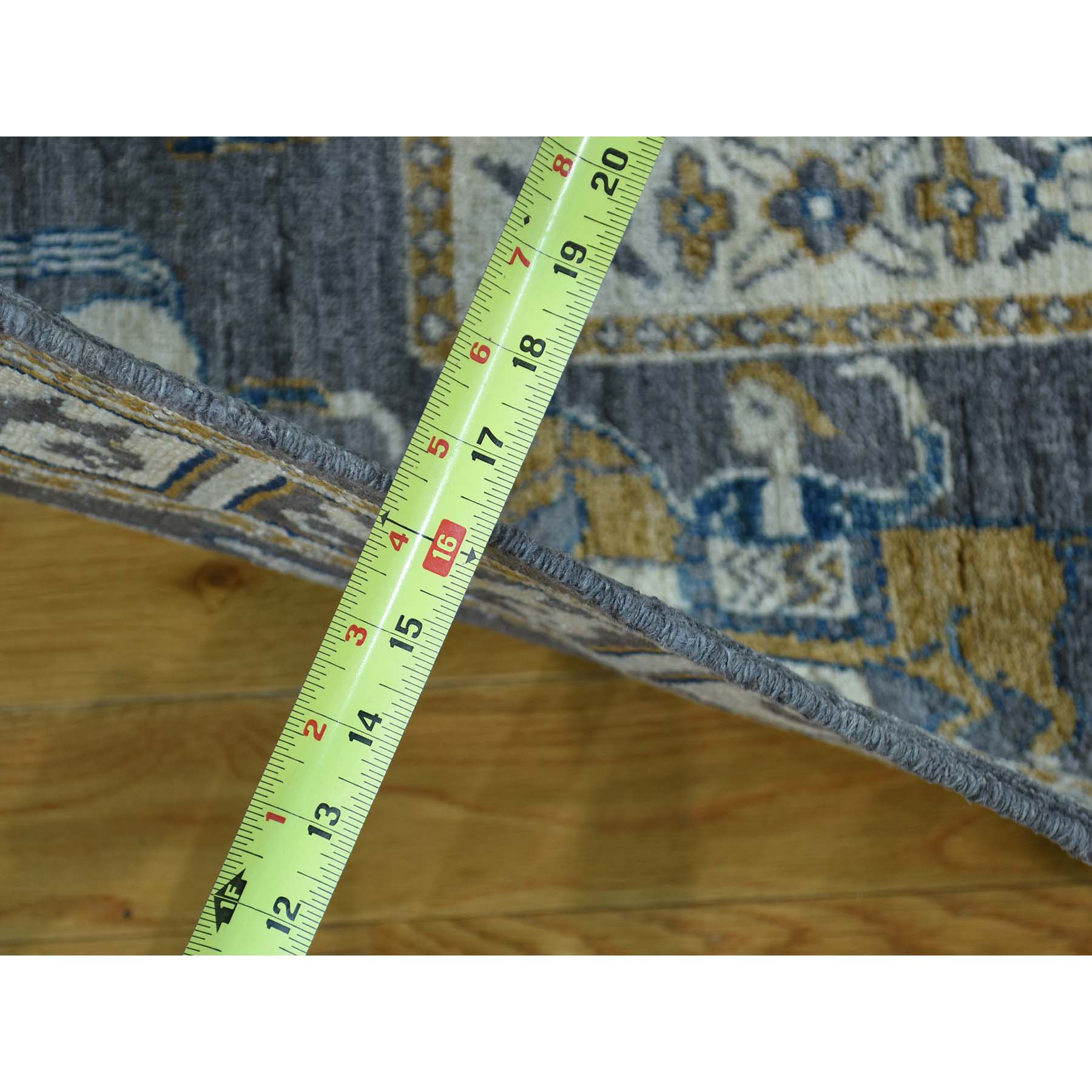 10'1"x12'9" Hand Woven Antiqued Pazyryk Design Peshawar Oriental Rug 