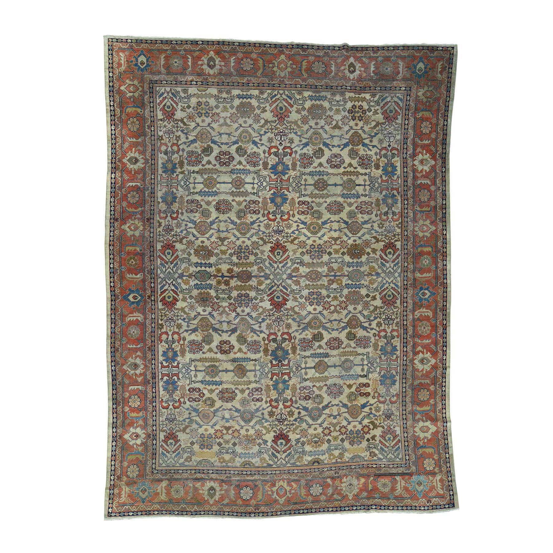 11'x14'8" Antique Persian Sultanabad Oversize Even Wear Oriental Rug 