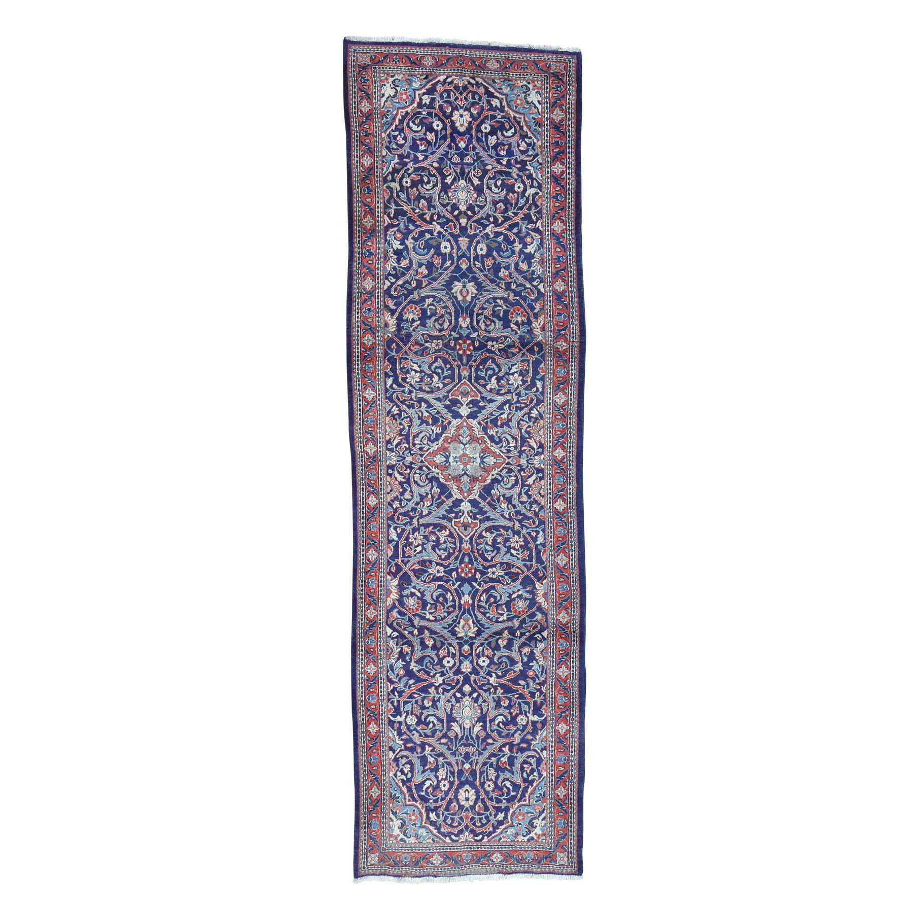 3'8"x13'4" Hand Woven Persian Mahal Wide Runner Oriental Rug 