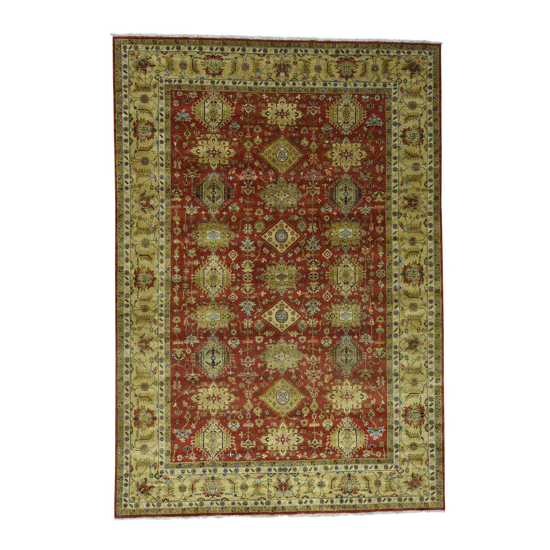 9'10"x 14' Hand Woven 100 Percent Wool Karajeh Oriental Rug 