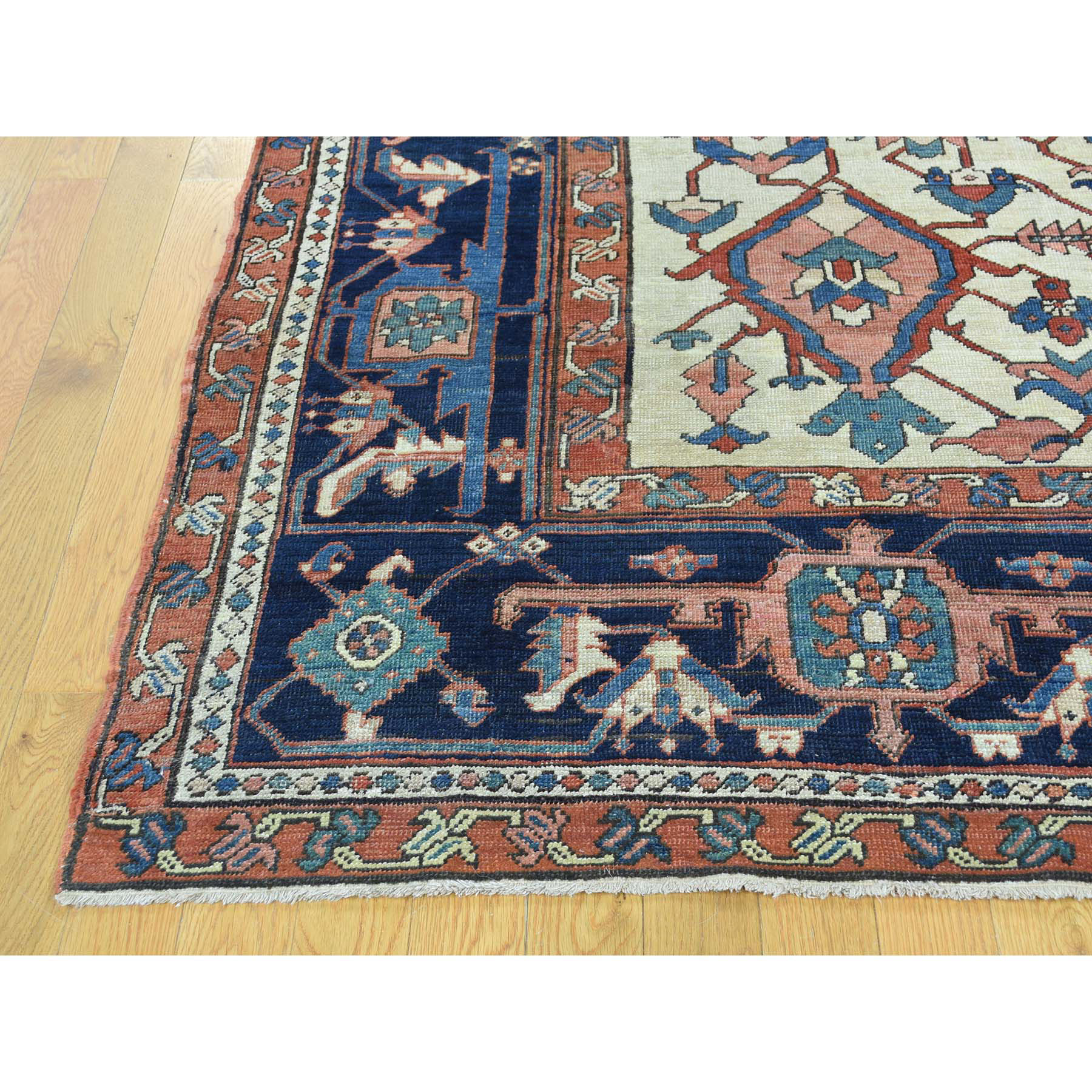 9'10"x13'5" Antique Persian Serapi Good Cond Hand Woven Oriental Rug 