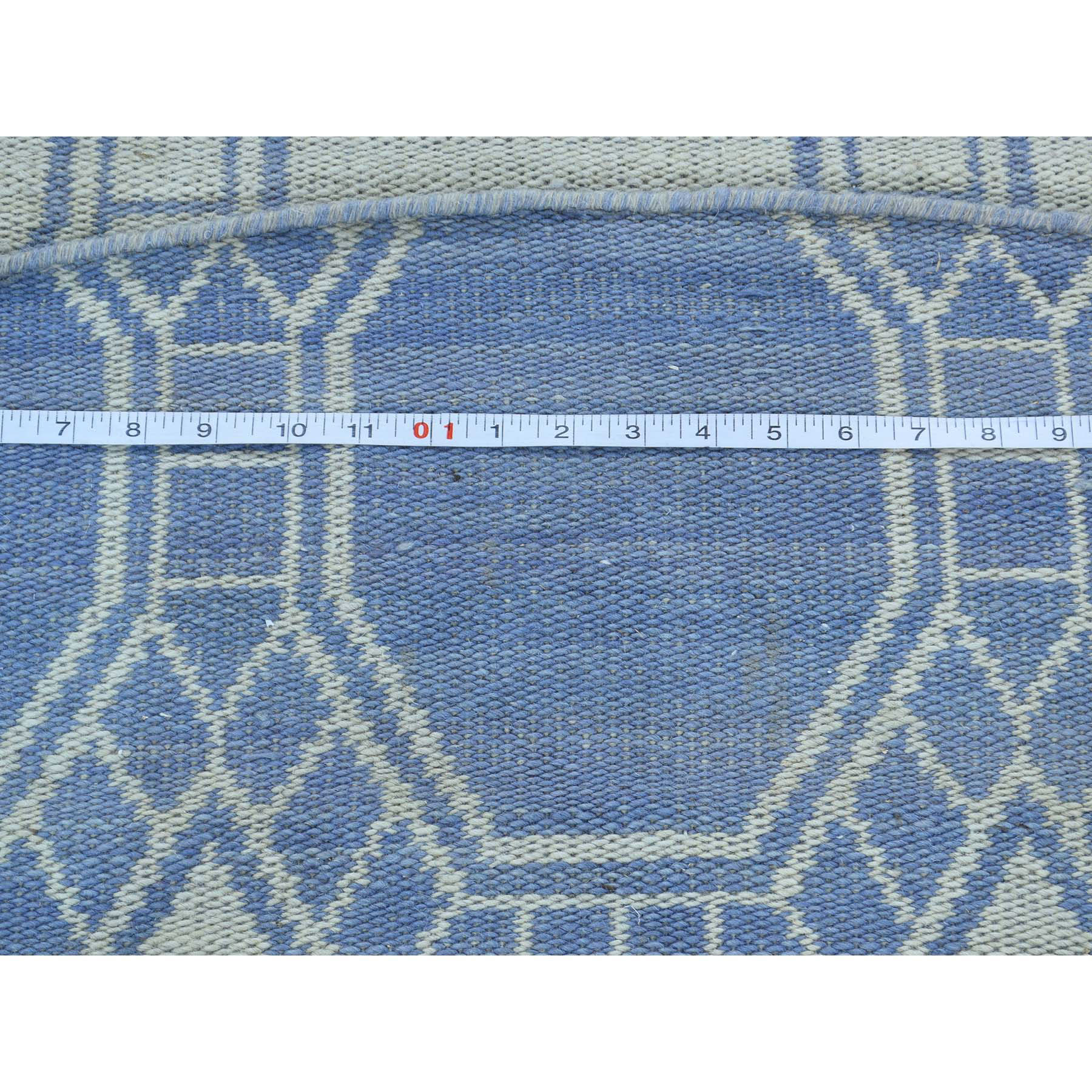 9'8"x9'8" Hand-Woven Flat Weave Reversible Durie Kilim Round Oriental Rug 