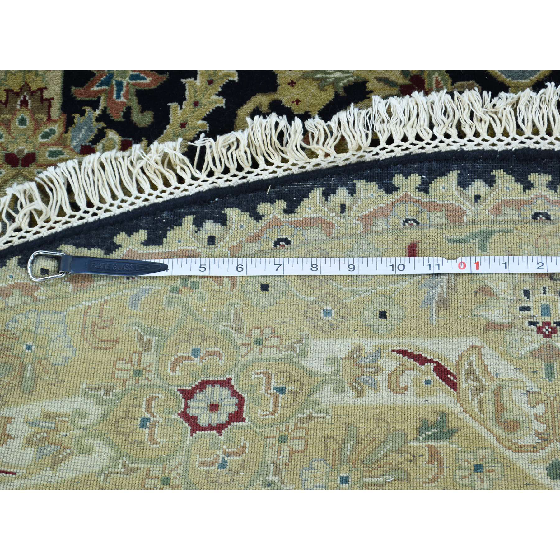 6'10"x6'10" Kashan Revival New Zealand Wool 300 KPSI Round Oriental Rug 