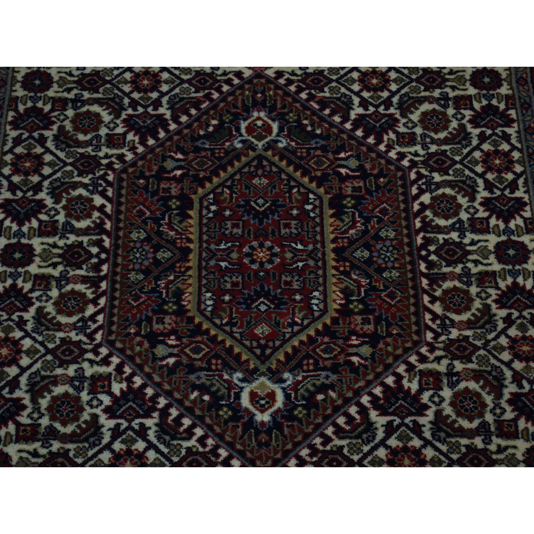 2'9"x12'10" Hand Woven Pure Wool Persian Bidjar Design, Super Fine Weave Oriental Runner Rug 