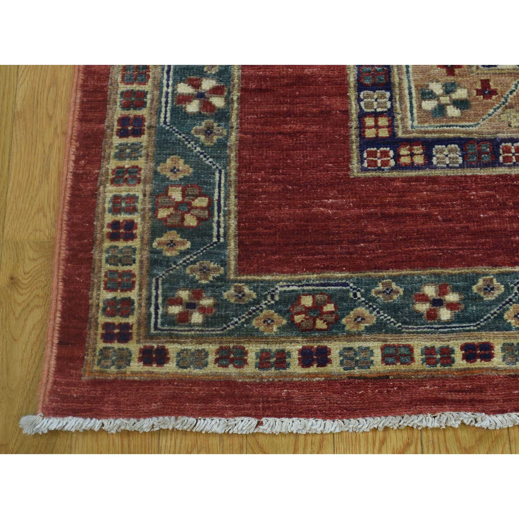 10'x13'9" Super Kazak Khorjin Shawl Design Hand Woven Pure Wool Rug 