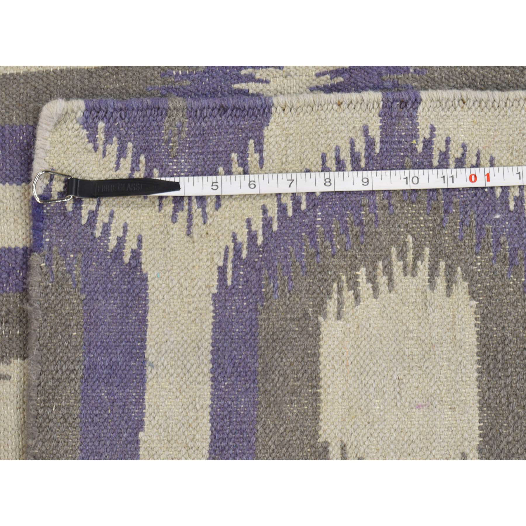 8'10''x12'2'' Purple Flat Weave Durie Kilim Reversible Hand Woven Rug 
