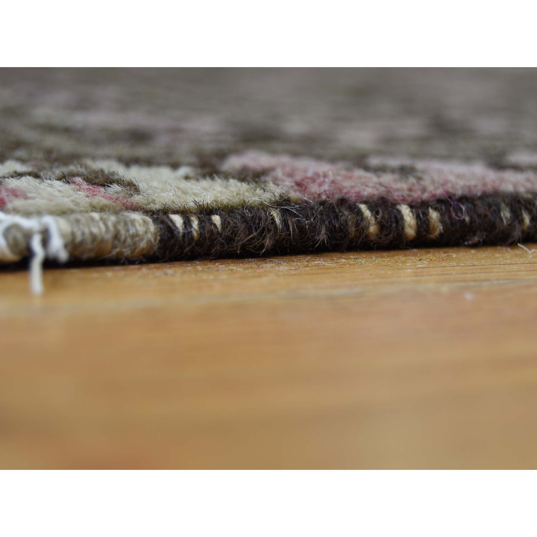 7'5''x9'8'' Vintage Afghan Elephant Feet Design Abrash Hand Woven Rug 