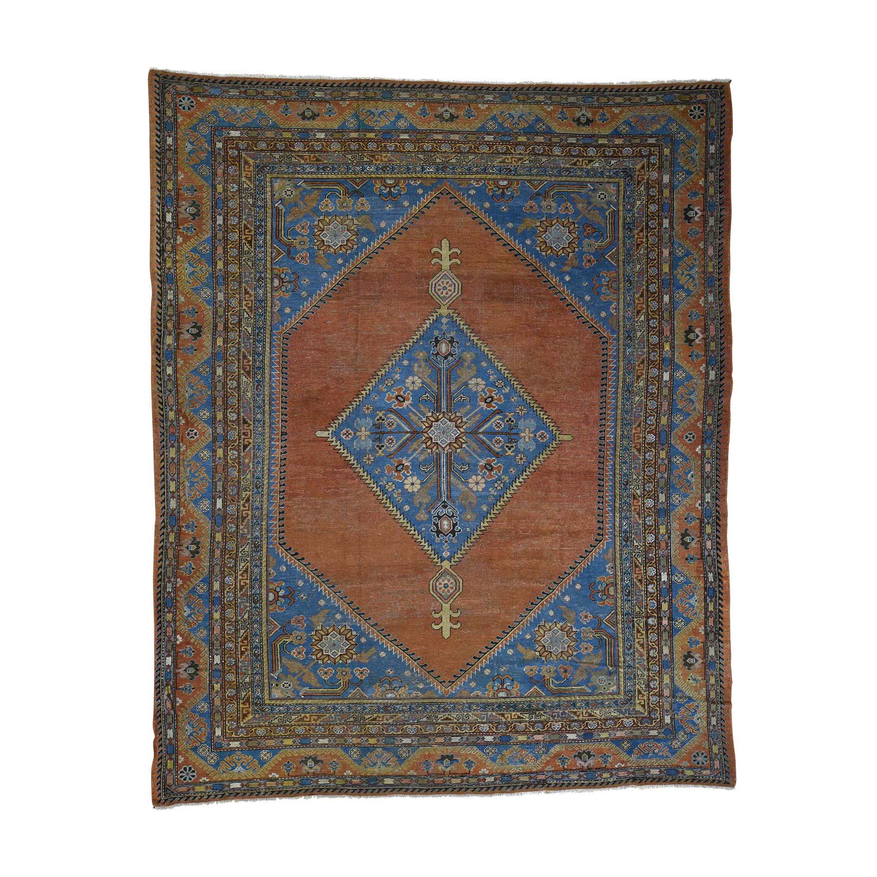 9'6"x11'9" Antique Samarkand With Bakshaish Design Ever Wear Oriental Rug 