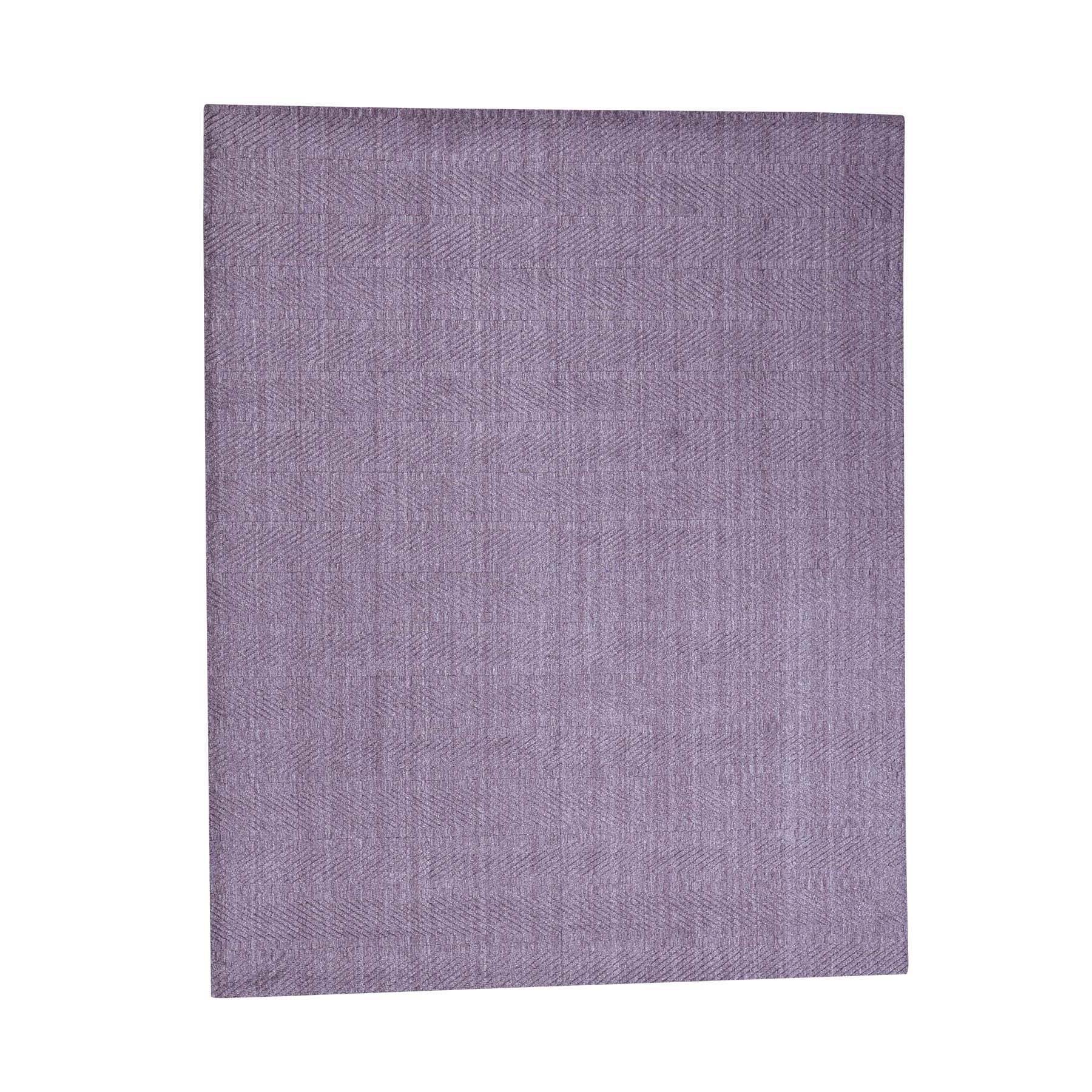 8'x10' Tone on Tone Purple Hand-Loomed Pure Wool Oriental Rug 