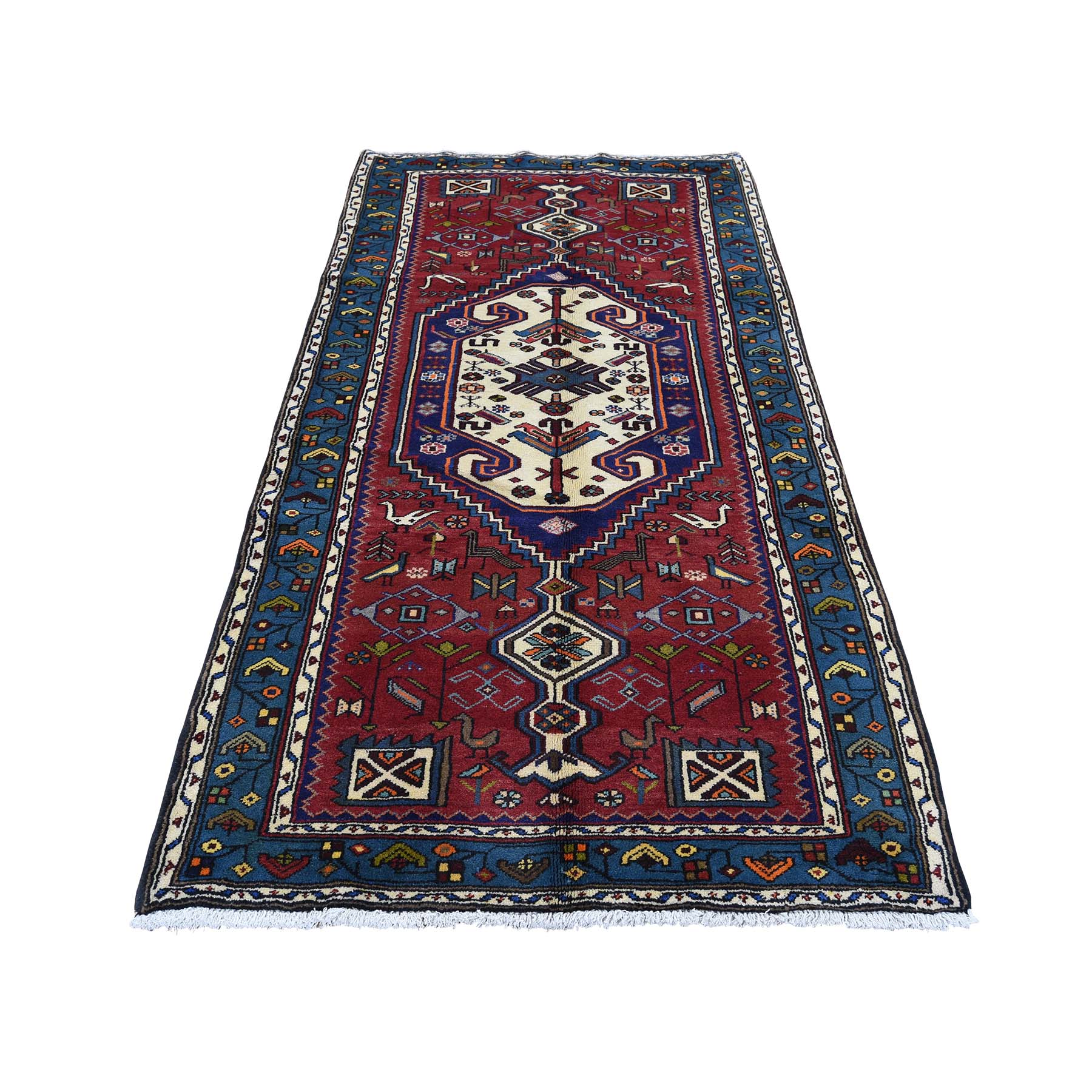 3'4"x6'8" Pure Wool Hand Woven New Persian Mosel Runner Oriental Rug 
