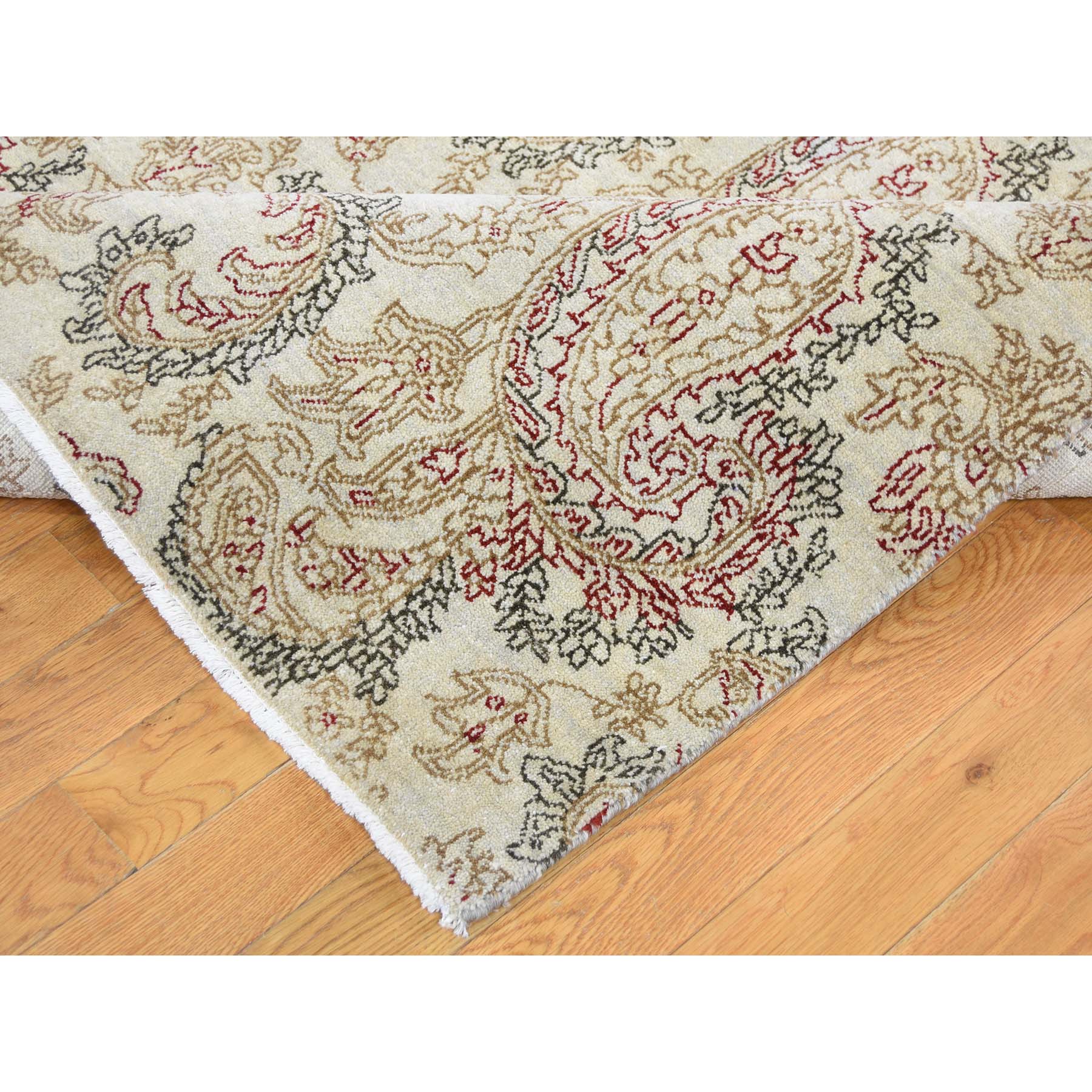 9'1"x12'3" Agra with Paisley Design 100 Percent Wool Hand Woven Oriental Rug 
