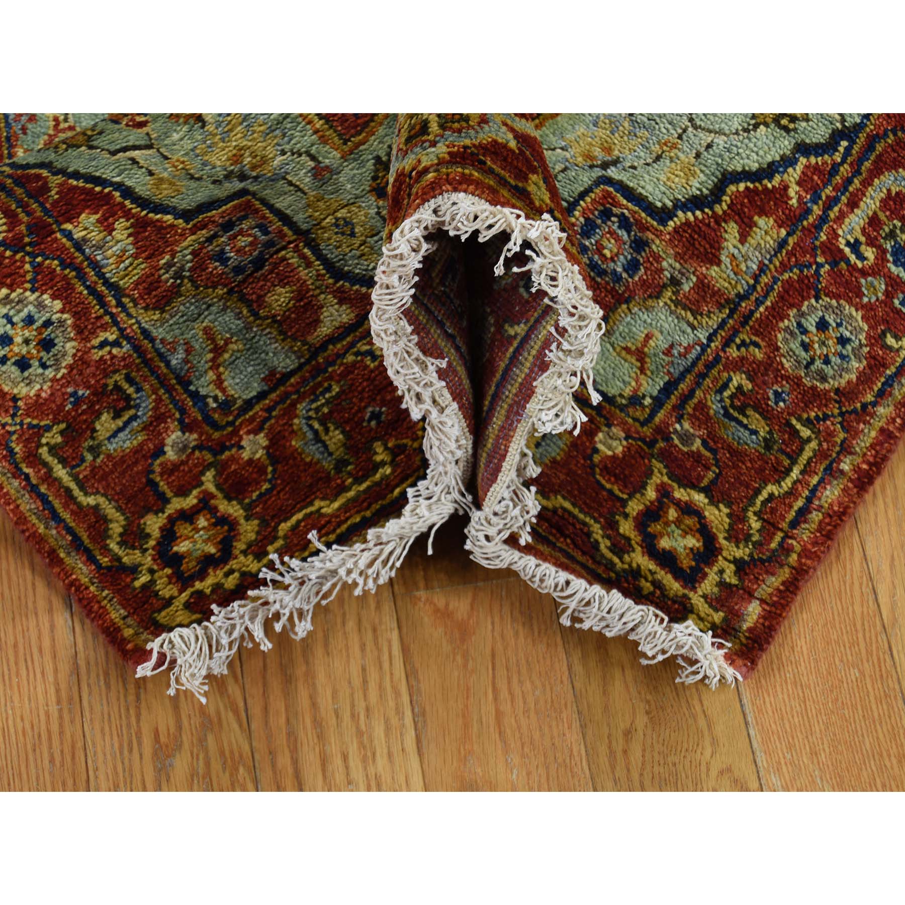 2'7"x17'7" Antiqued Heriz Pure Wool XL Runner Hand Woven Oriental Rug 