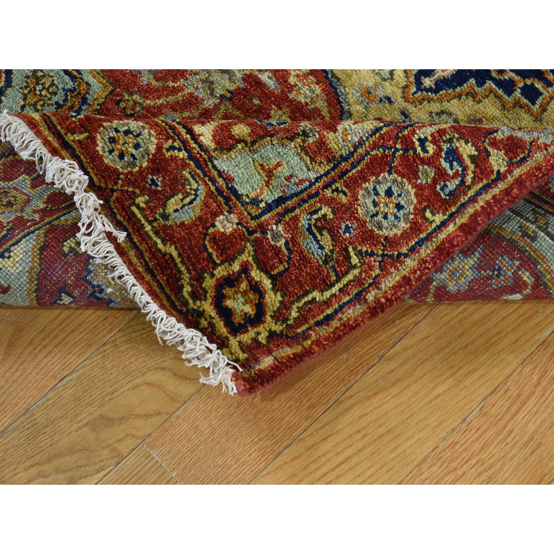 2'7"x17'7" Antiqued Heriz Pure Wool XL Runner Hand Woven Oriental Rug 