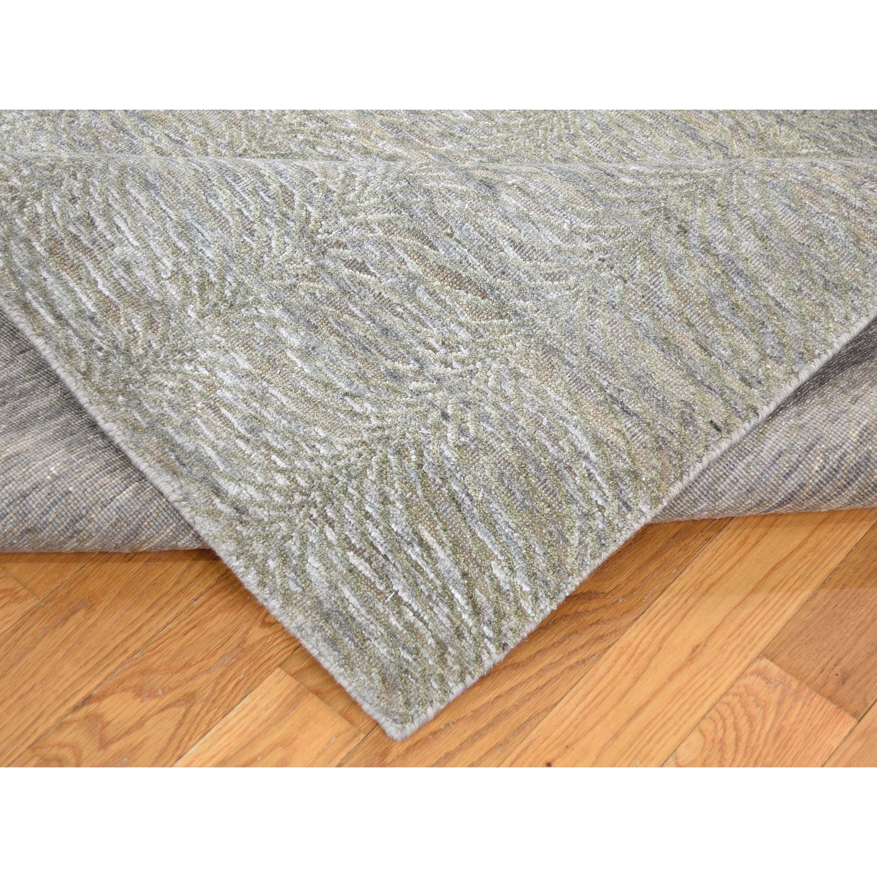 9'x12' Real Silk with Textured Wool Tone on Tone Hand Woven Oriental Rug 