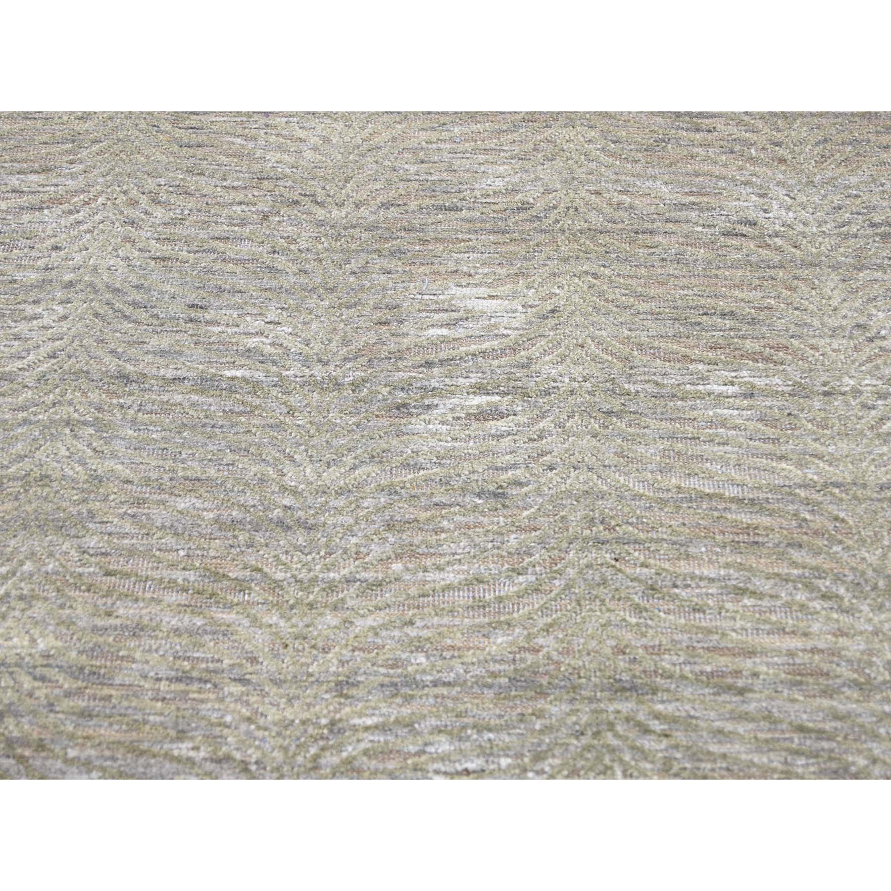 9'x12' Real Silk with Textured Wool Tone on Tone Hand Woven Oriental Rug 