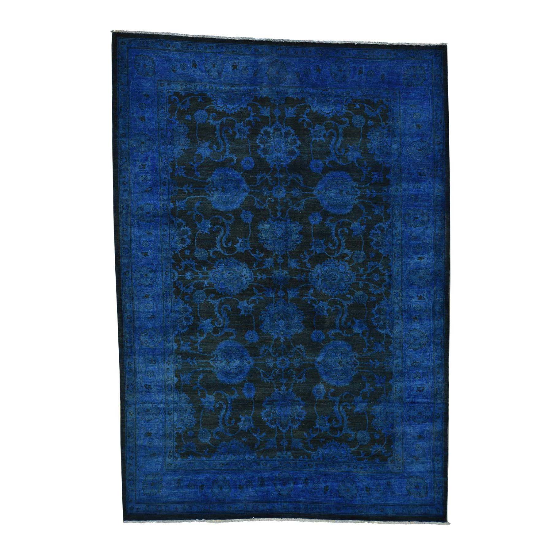6'x9' Overdyed Peshawar Mahal Pure Wool Hand Woven Oriental Rug 