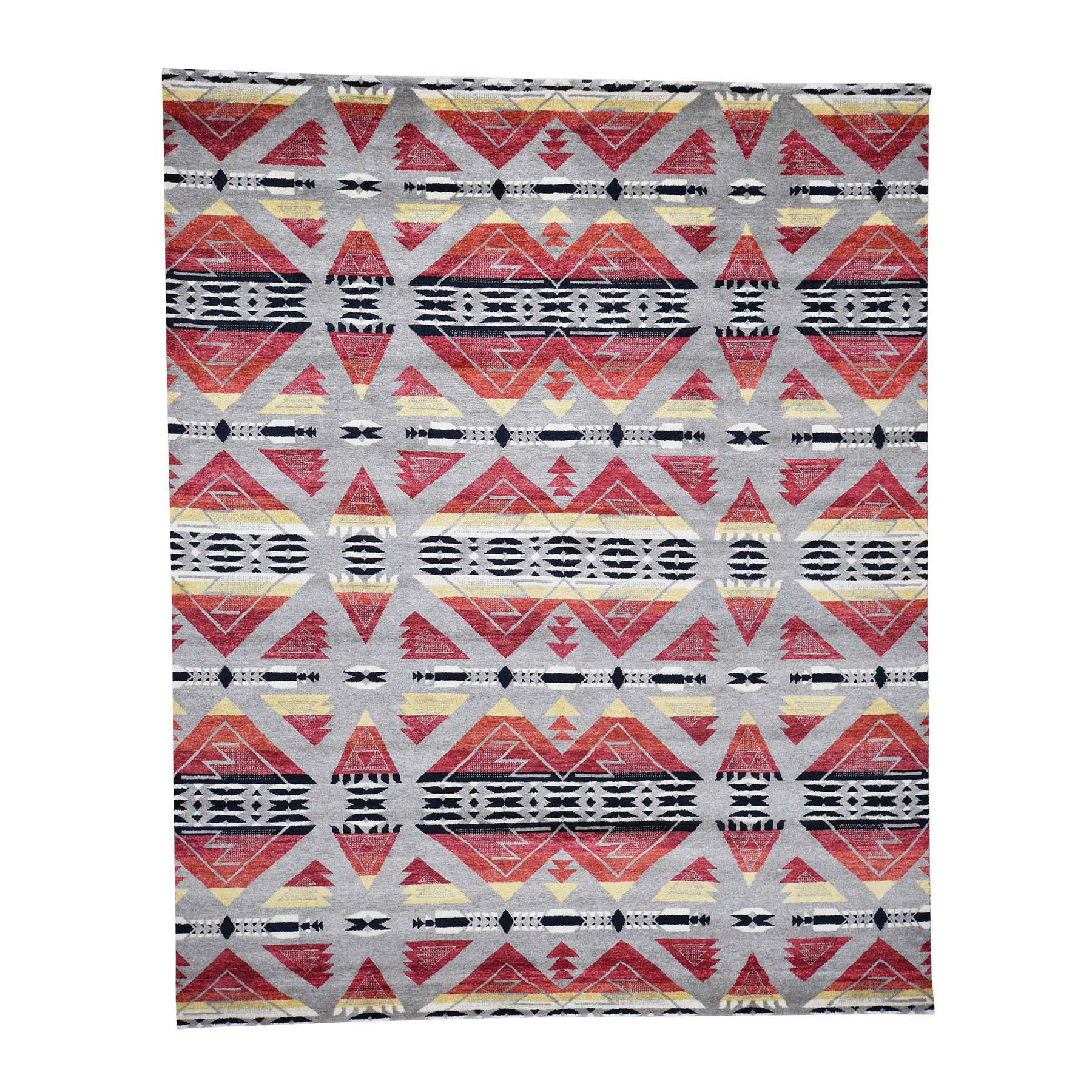 7'10"x9'9" Hand Woven Berber Motifs Design Pure Wool Oriental Rug 