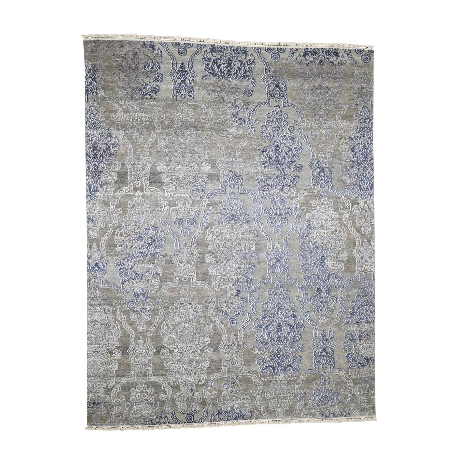 8'x10'4" Silk with Textured Wool Hand Woven Transitional Rug 