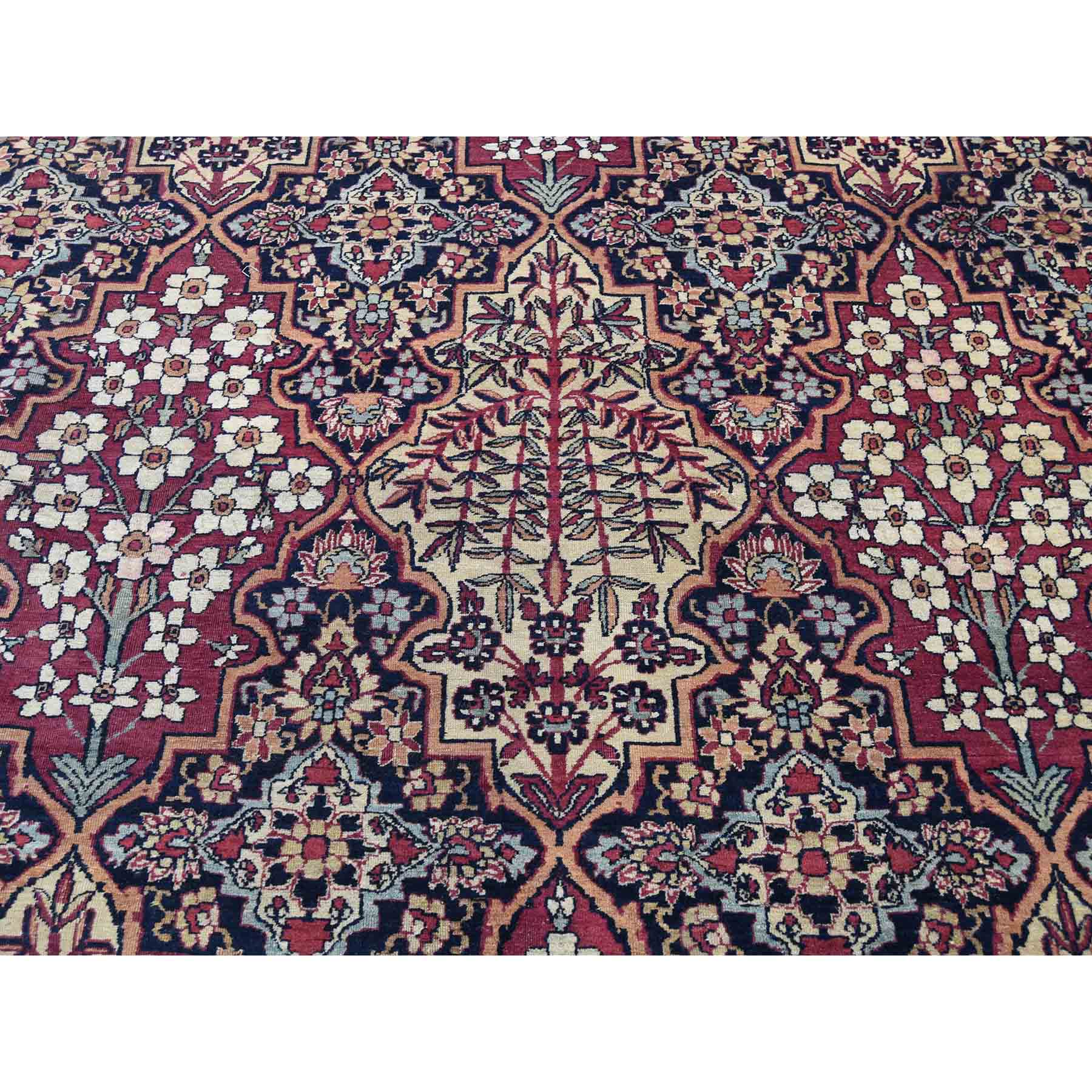 14'x16'9" Antique Persian Kerman Shah Good Condition Even Wear Hand Woven Oversize Oriental Rug 