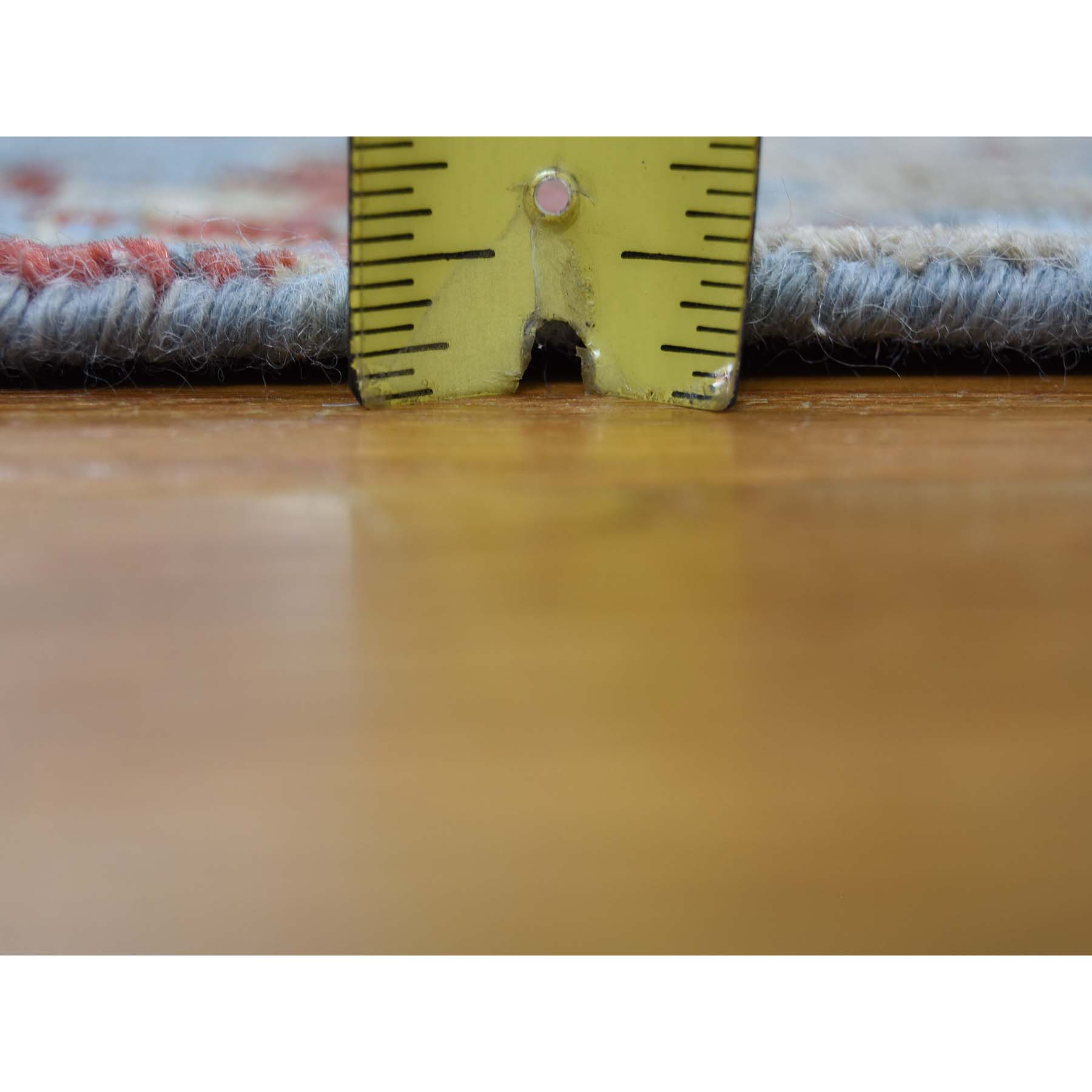 2'5"x6'1" Hand Woven Silk With Textured Wool Broken Design Runner Rug 